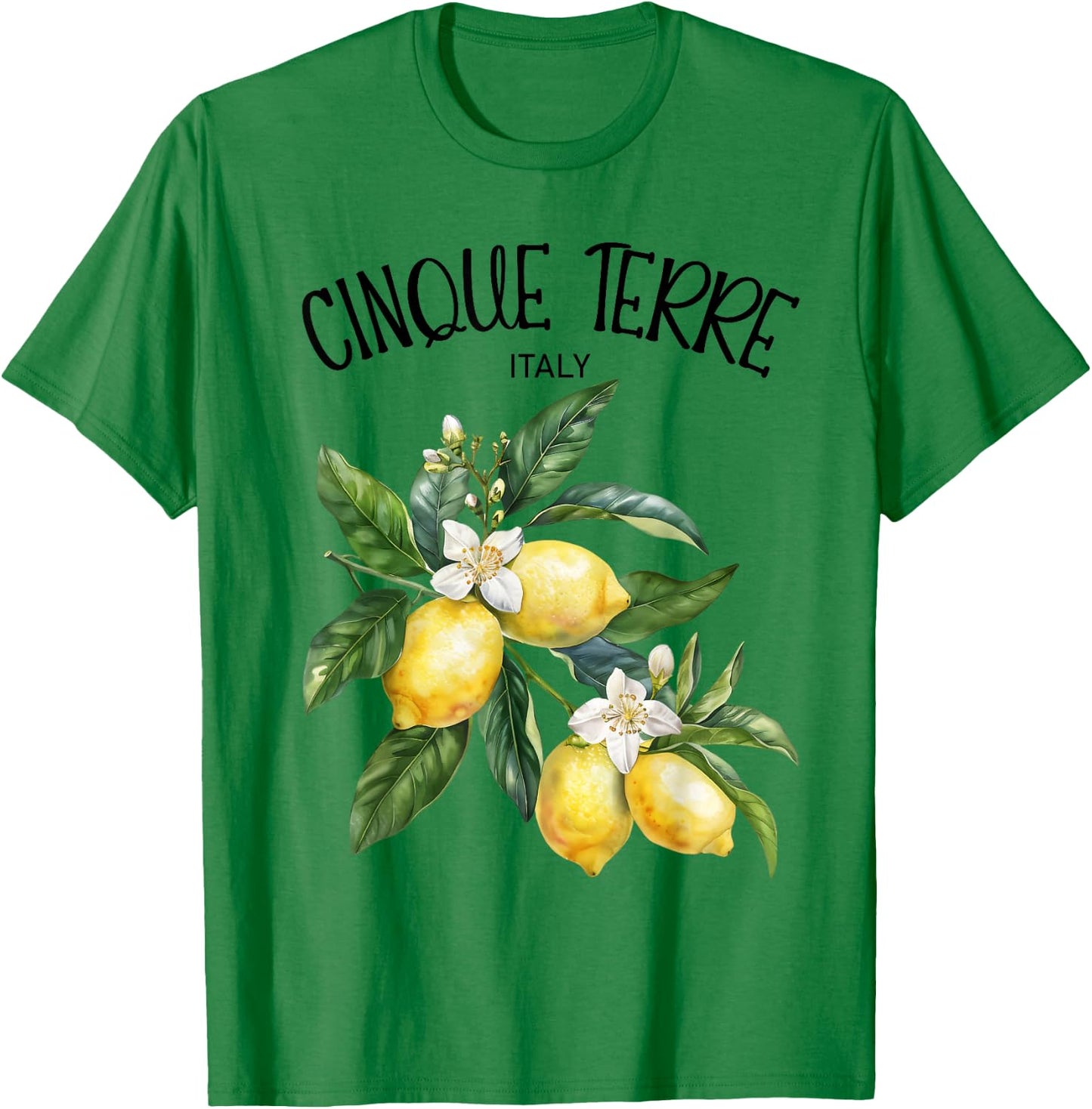 Cinque Terre Lemon Art Italian Fruit Lover Italy Riviera T-Shirt - T-Shirt | Irish Green