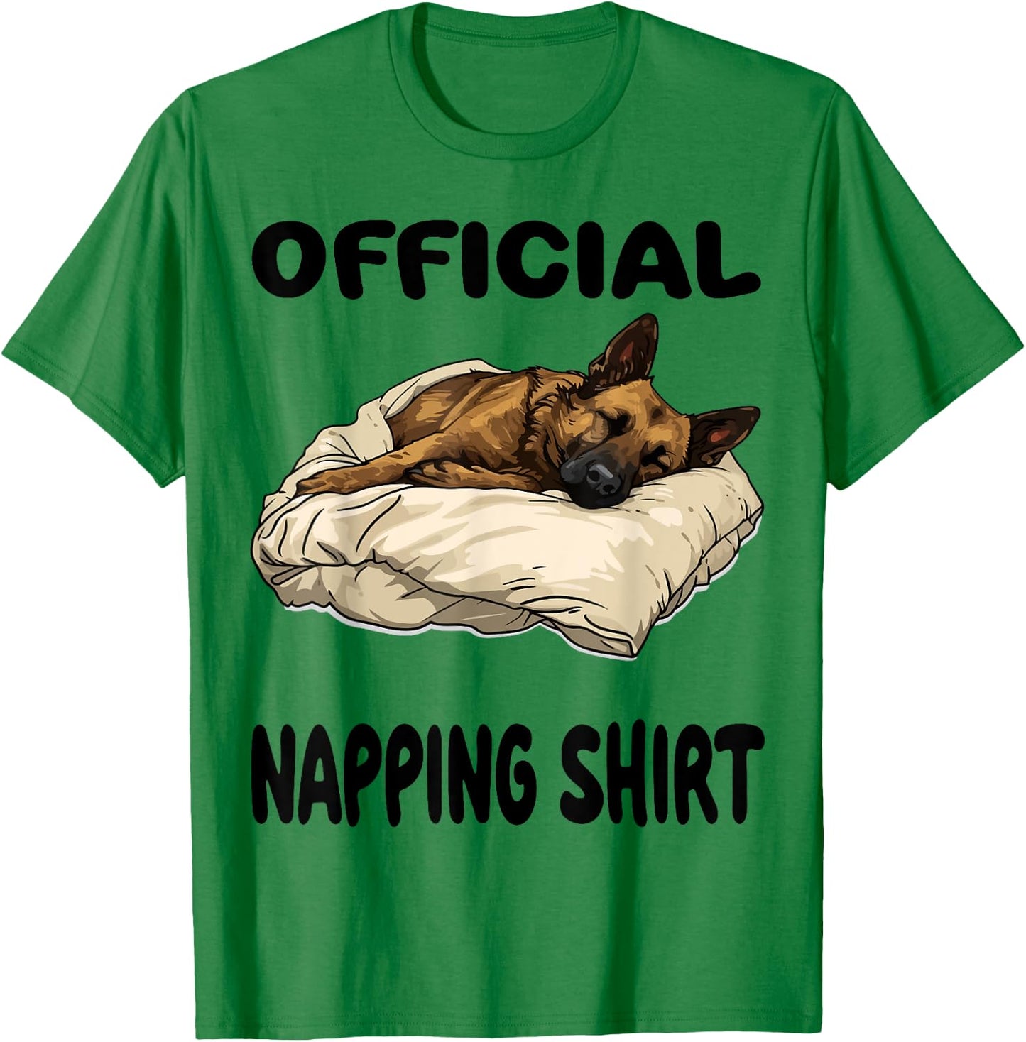 Dutch Shepherd Dog Official Napping shirt Pajamas Nightgown Men Women Kids T-Shirt - T-Shirt | Irish Green
