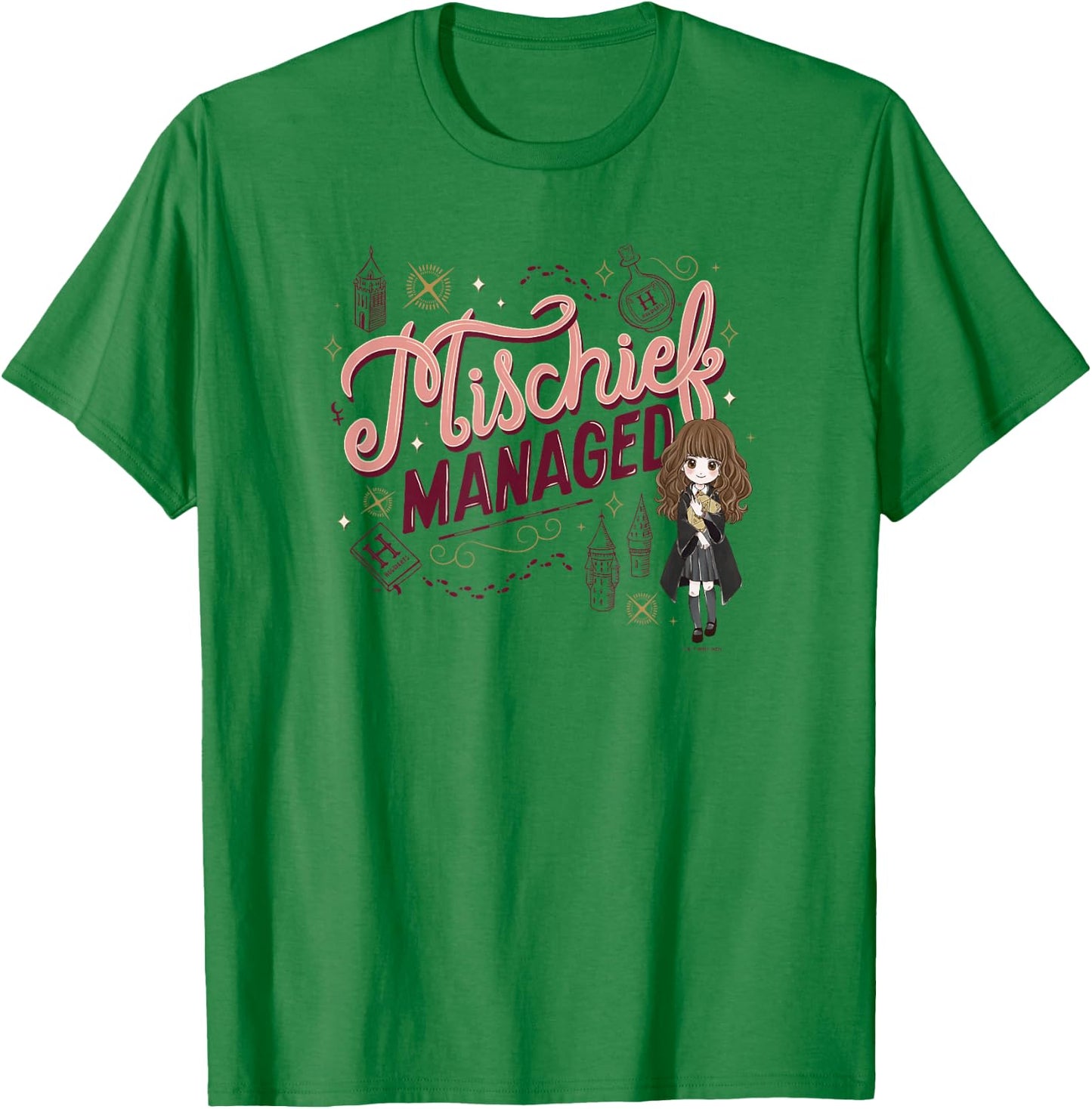 Harry Potter: Deathly Hallows 2 Hermione Mischief Managed T-Shirt - T-Shirt | Irish Green