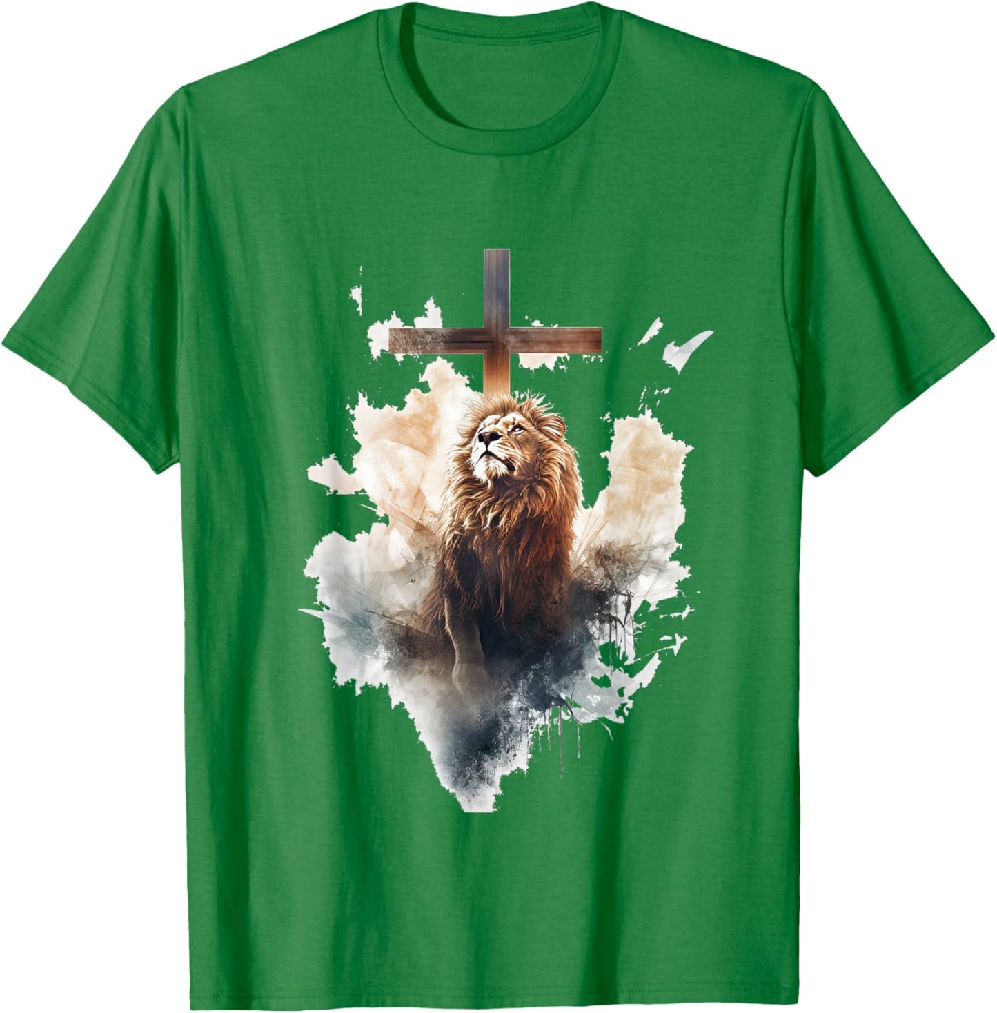 Yeshua Lion of Judah Christian Faith Gift , White T-Shirt - T-Shirt | Irish Green