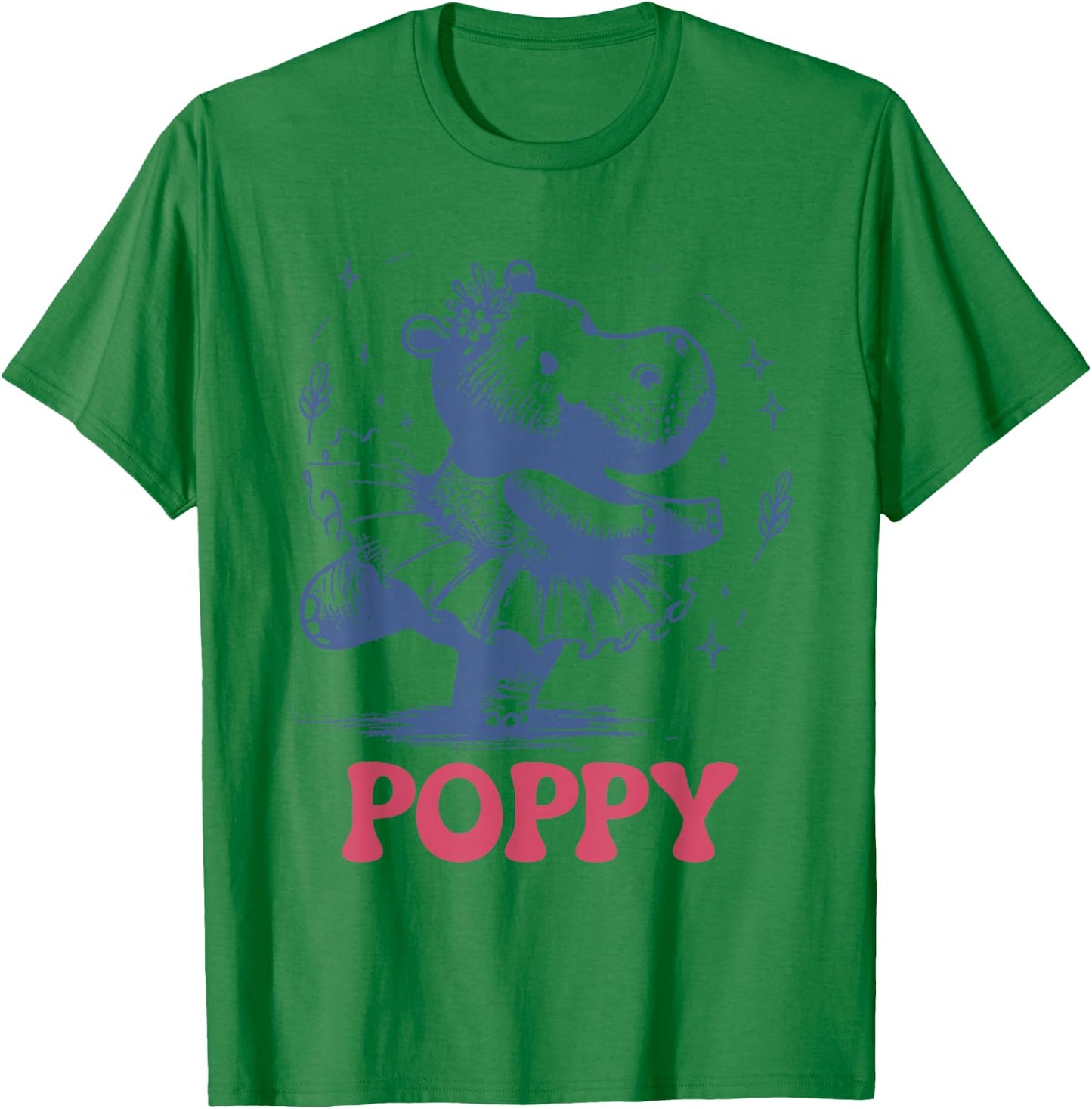 Poppy the Baby Pygmy Hippo. Richmond. I Love Poppy T-Shirt - T-Shirt | Irish Green