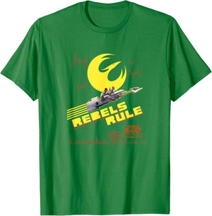 Star Wars Rebels Kanan & Zeb Riding Space Bikes Vintage T-Shirt - T-Shirt | Irish Green