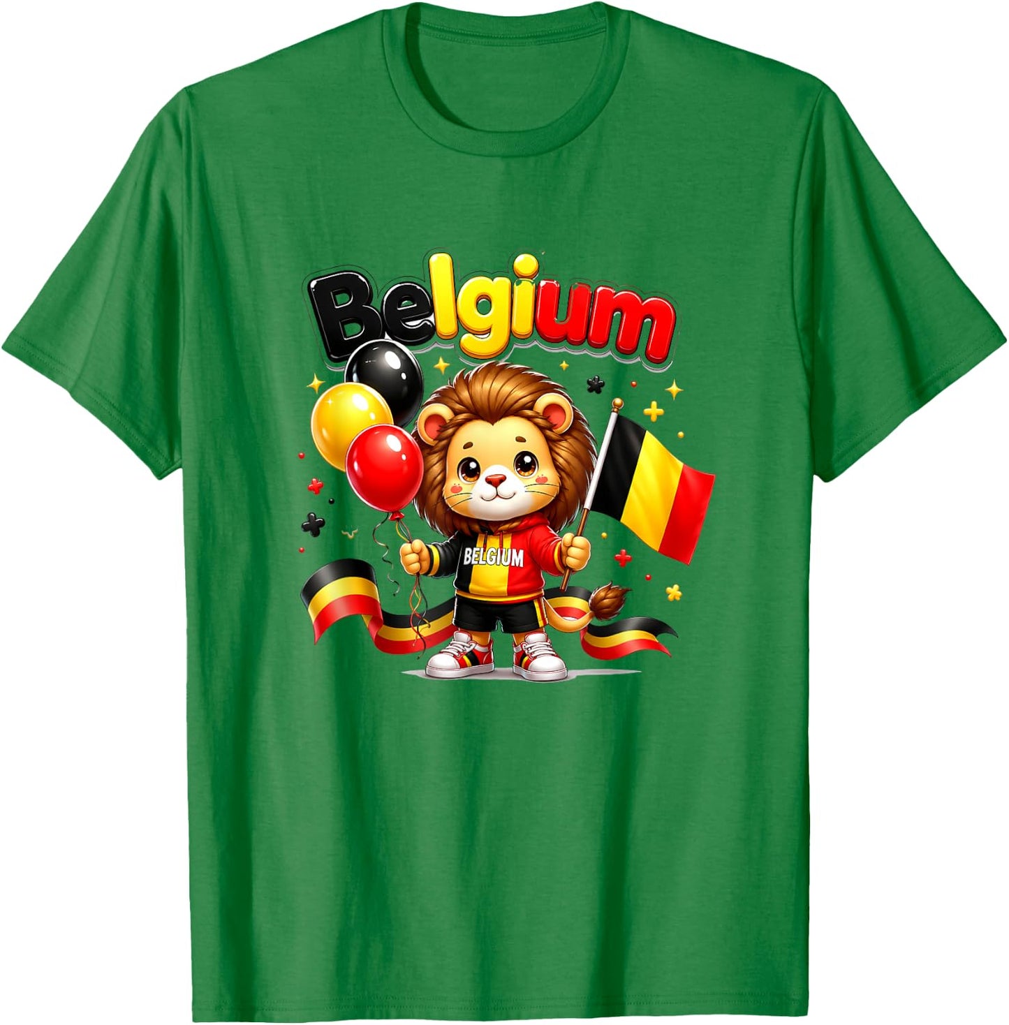 Belgium Flag, Belgian , Belgium Shirt for Kids Girls T-Shirt - T-Shirt | Irish Green