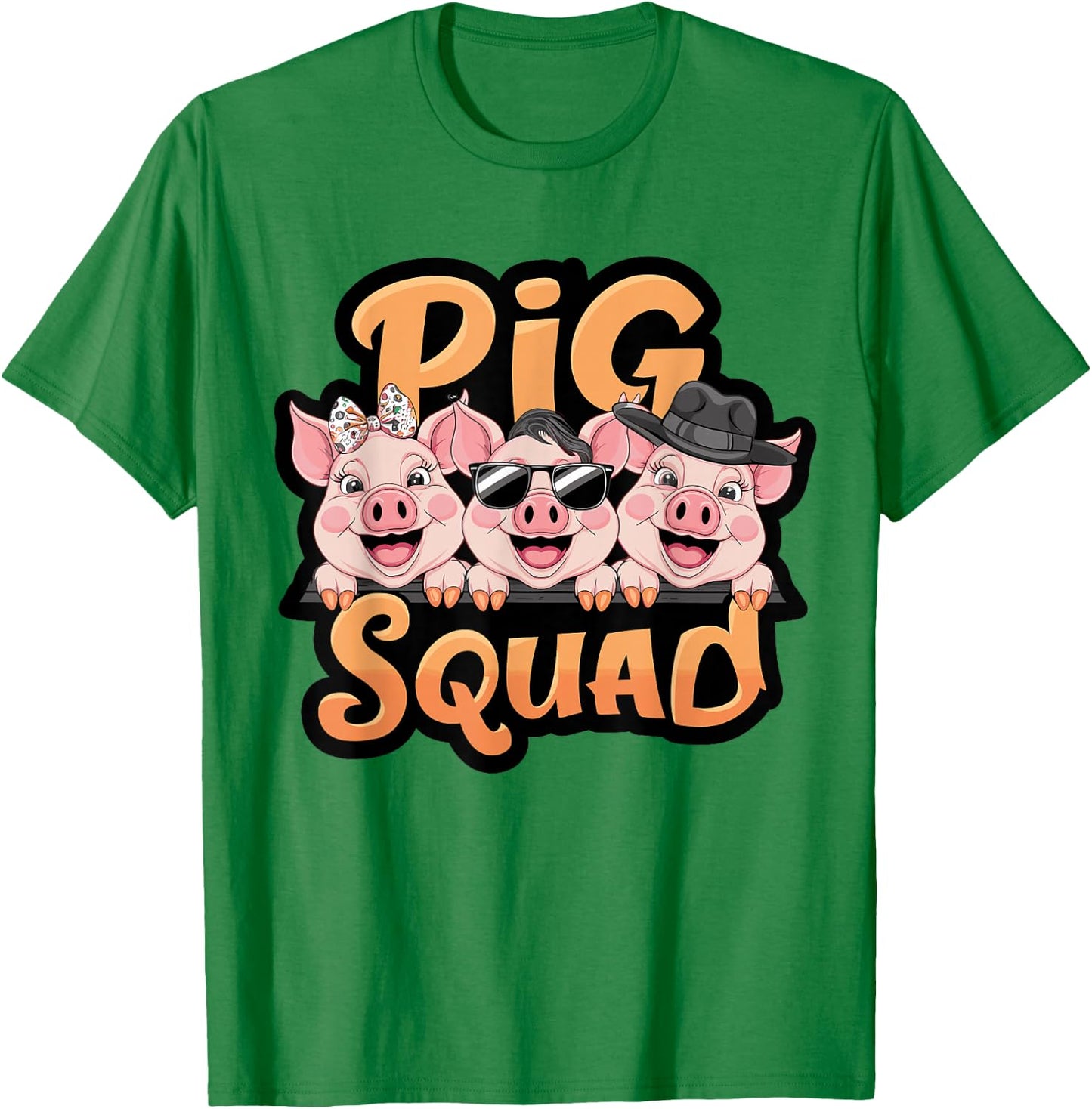 Pig Squad for Pig Lover Stuff | Kids Pig T-Shirt - T-Shirt | Irish Green