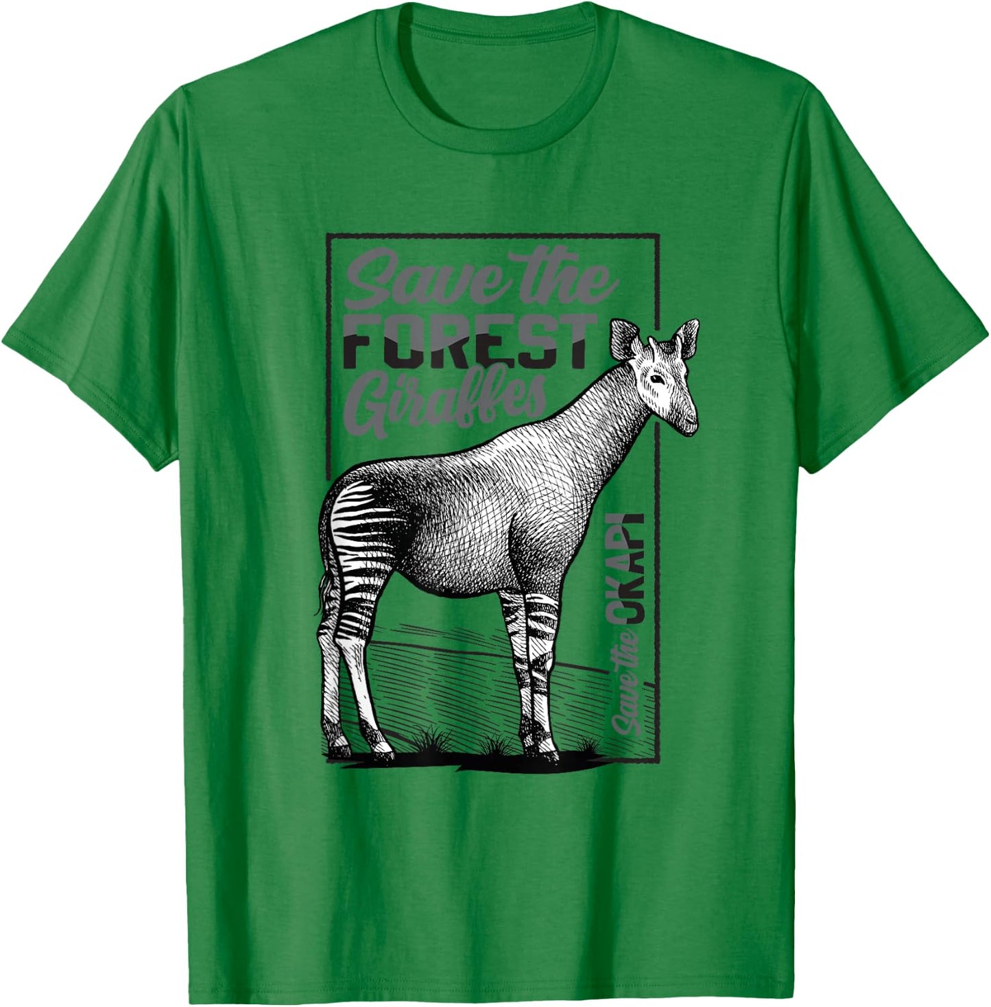 Okapi Zookeeper Save the Okapi - Okapi Lover T-Shirt - T-Shirt | Irish Green
