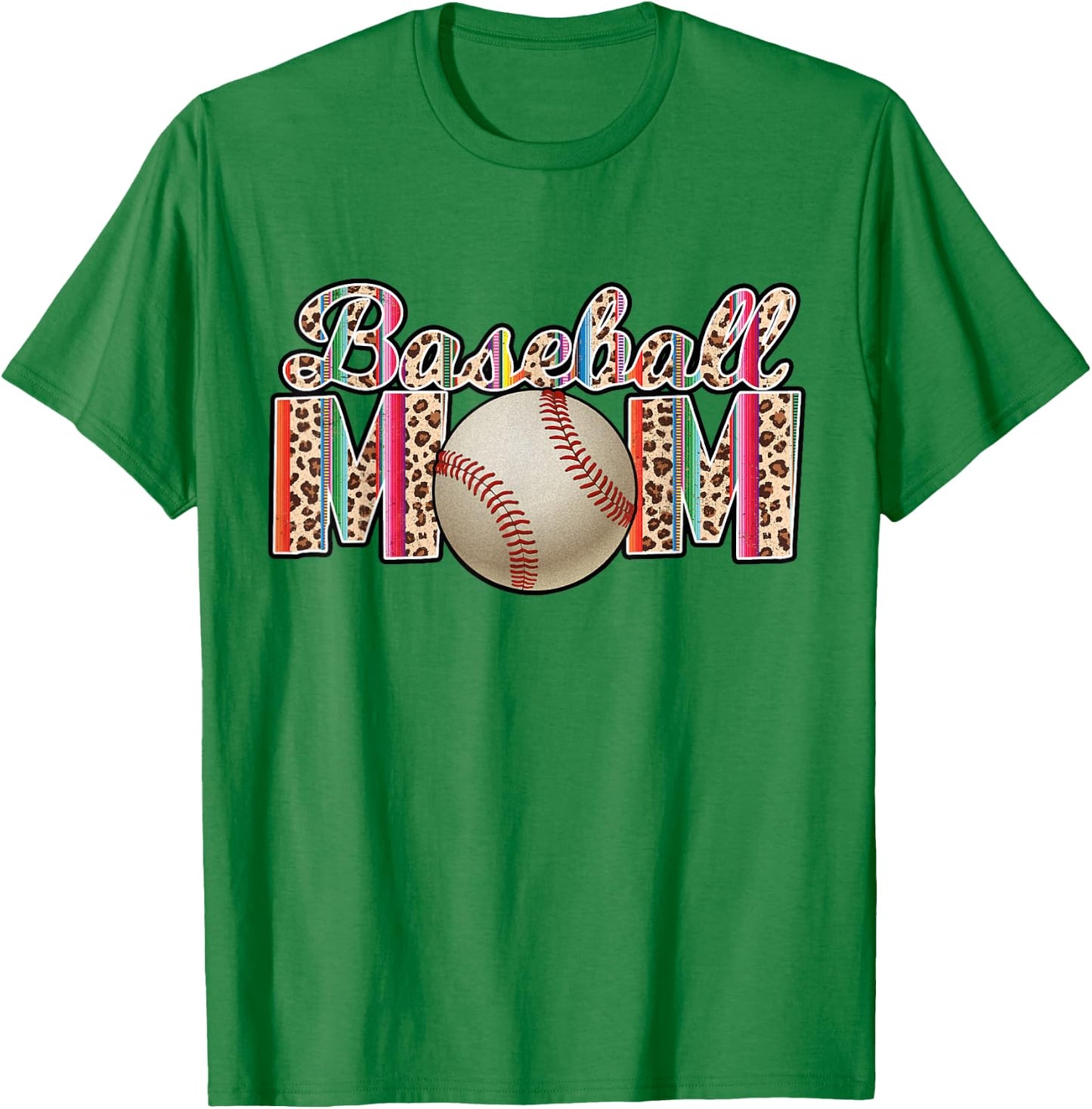 Baseball Mom Leopard Tie Dye Baseball Mothers Day T-Shirt - T-Shirt | Irish Green