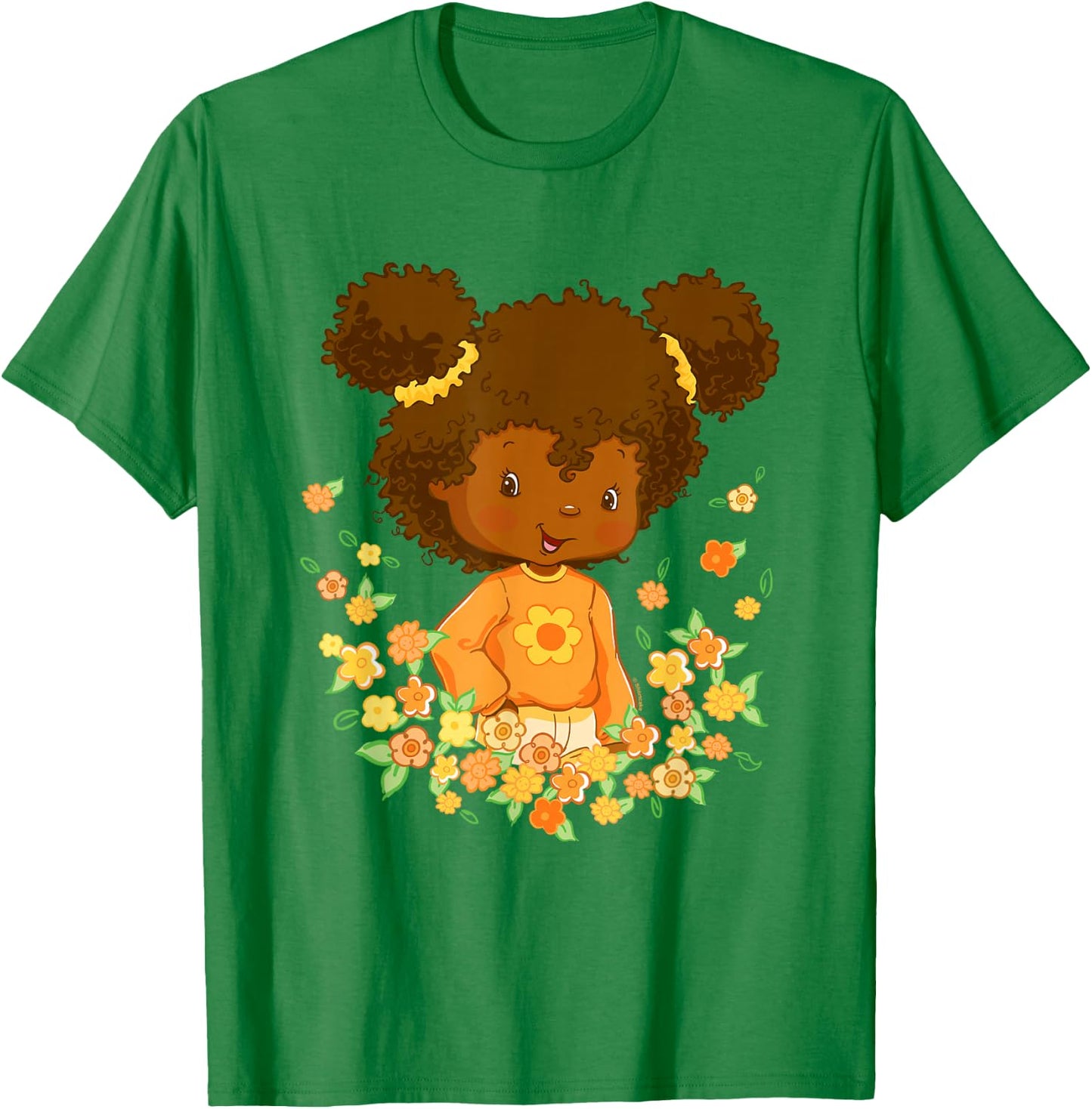 Strawberry Shortcake Orange Blossom Floral Big Chest Logo T-Shirt - T-Shirt | Irish Green