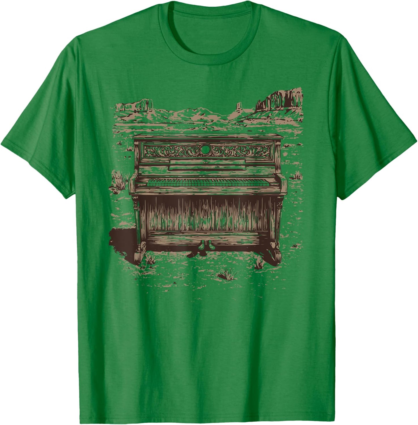 Vintage Western Piano Player - Piano Shirt - Piano T-Shirt - T-Shirt | Irish Green