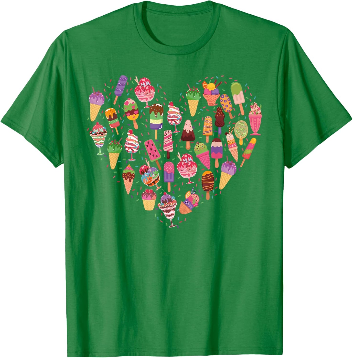 Ice Cream Heart Ice Lolly , White T-Shirt - T-Shirt | Irish Green