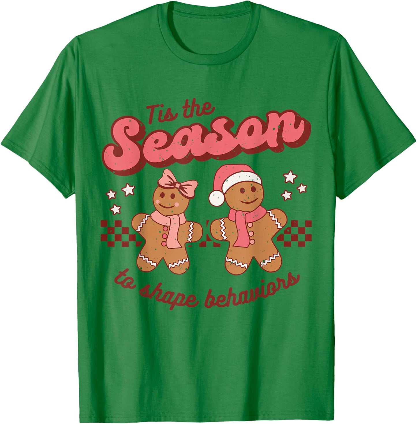 Christmas ABA Behavior Therapy Retro RBT Technician Xmas T-Shirt - T-Shirt | Irish Green
