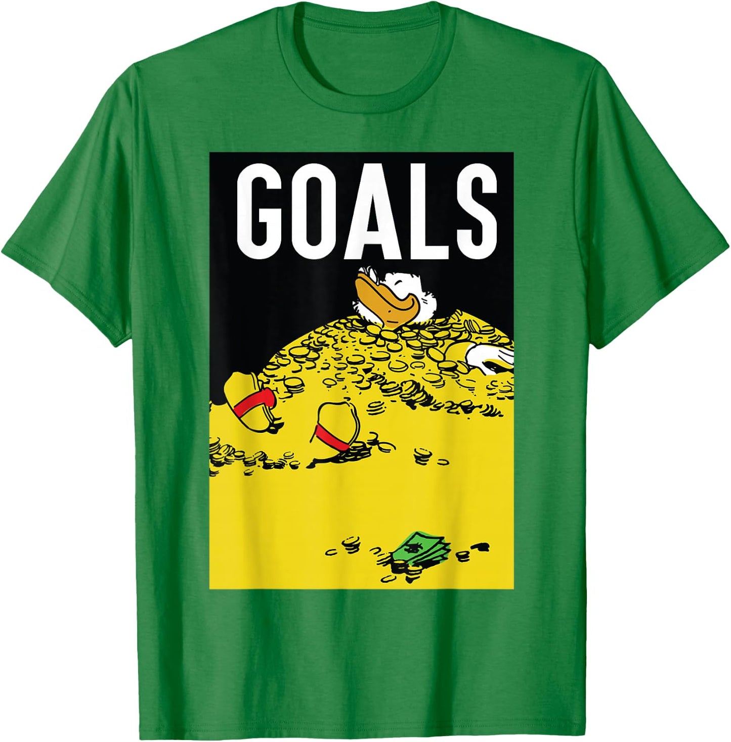 Disney - Duck Tales Scrooge Money Goals T-Shirt - T-Shirt | Irish Green