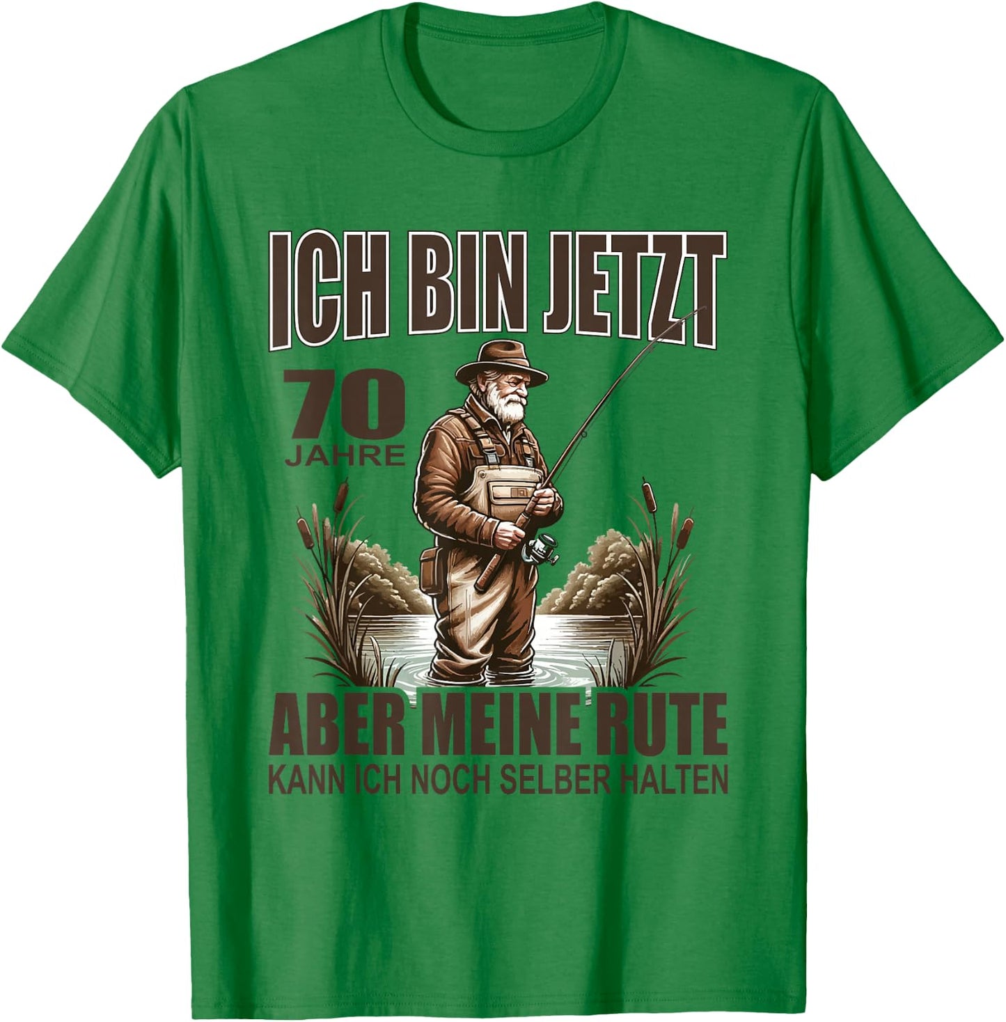 Rentner Funny Fisherman Slogan for 70th Birthday Fisherman , silver T-Shirt - T-Shirt | Irish Green