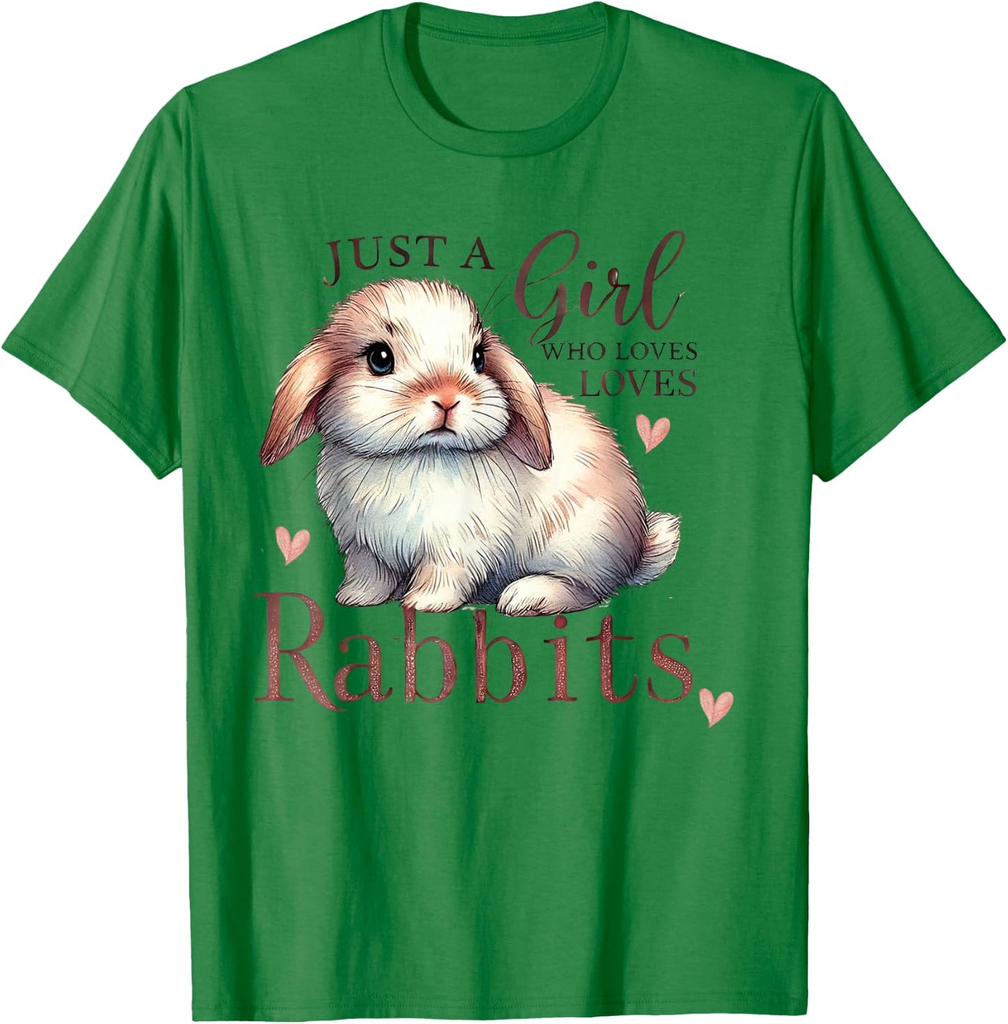 Just A Girl Who Loves Rabbits Cute Toddlers Kids Mom Rabbit T-Shirt - T-Shirt | Irish Green