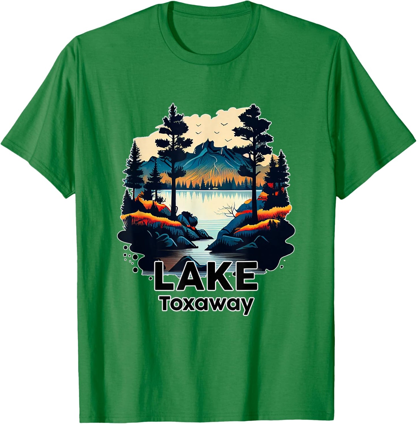Lake Toxaway Retro Minimalist Lake Toxaway T-Shirt - T-Shirt | Irish Green