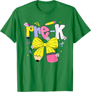 Preppy Pre-k Back to School Pencil Student Teacher Kid T-Shirt - T-Shirt | Irish Green