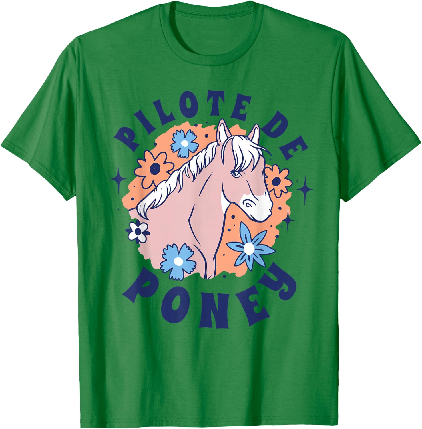 Girl Horse Riding Pony Pilot Girl Horses , white, S T-Shirt - T-Shirt | Irish Green