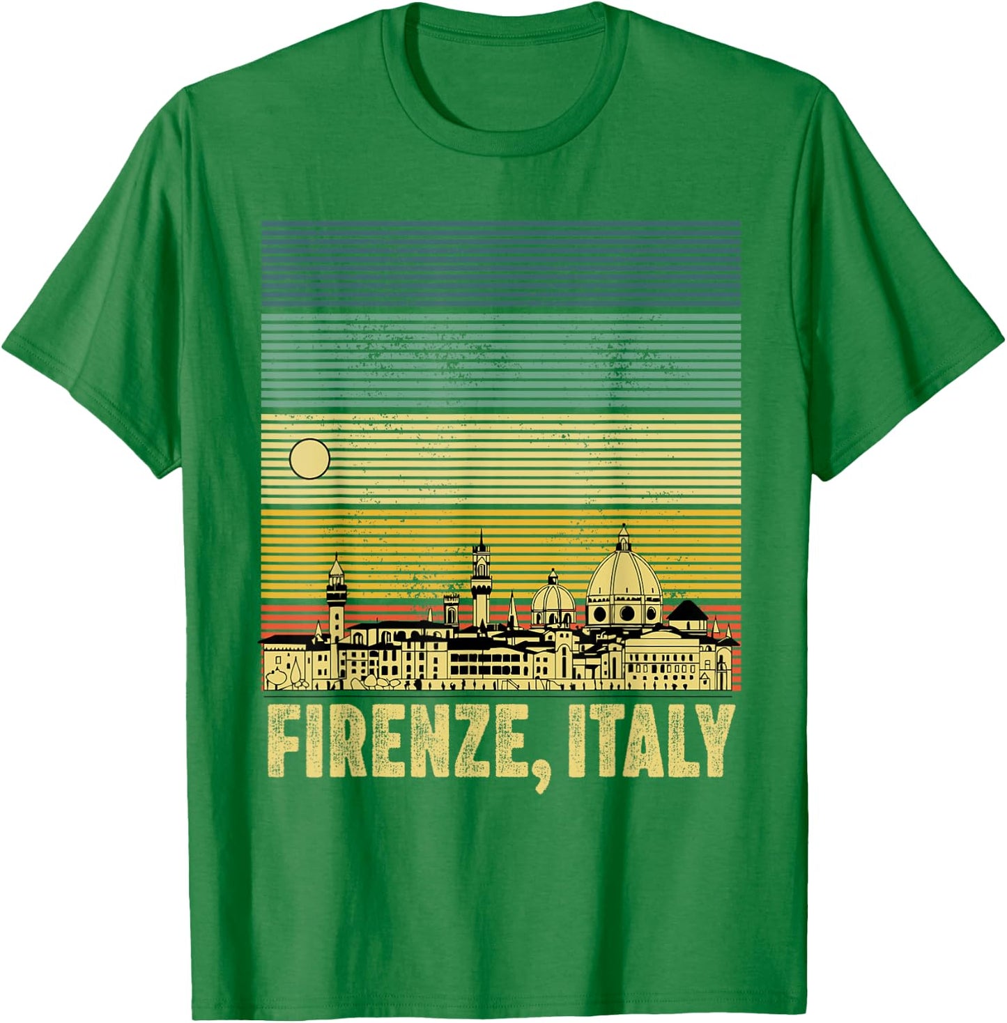 souvenirs from italy firenze Florence retro vintage skyline T-Shirt - T-Shirt | Irish Green