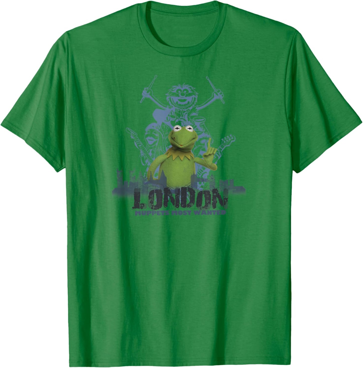 Disney The Muppets Most Wanted Vintage London Kermit Poster T-Shirt - T-Shirt | Irish Green