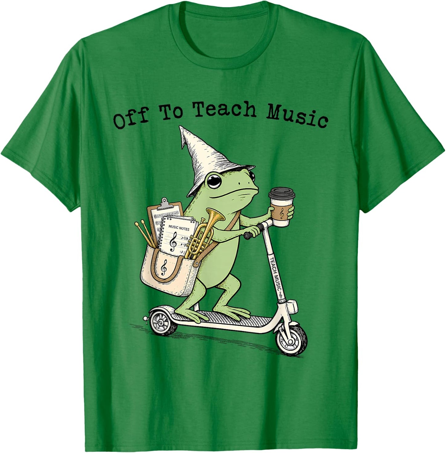 Off to Teach Music Funny Frog Music Teacher Back to School T-Shirt - T-Shirt | Irish Green