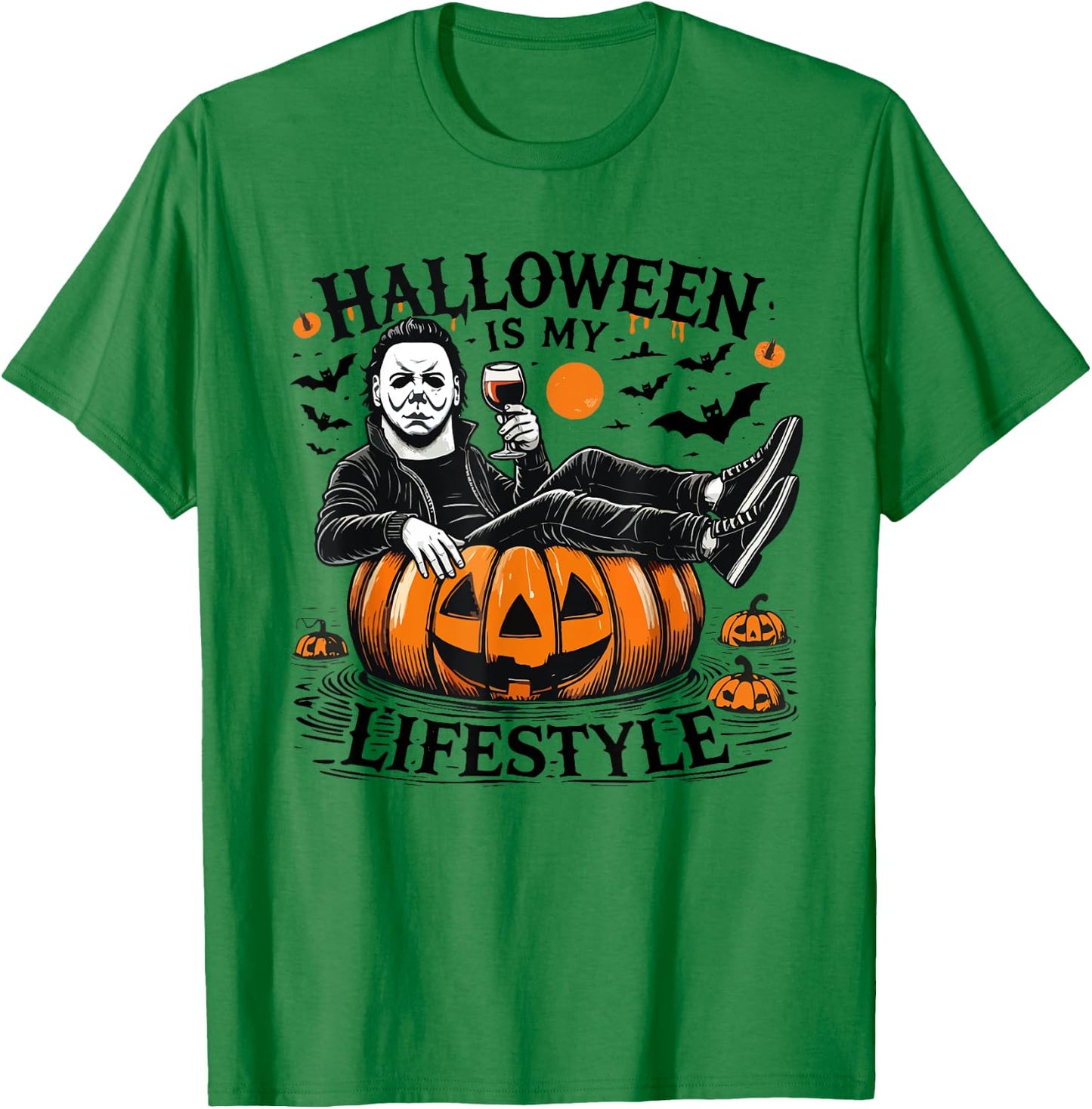 Halloween Is My Lifestyle Halloween Spooky Pumpkin Skeleton T-Shirt - T-Shirt | Irish Green
