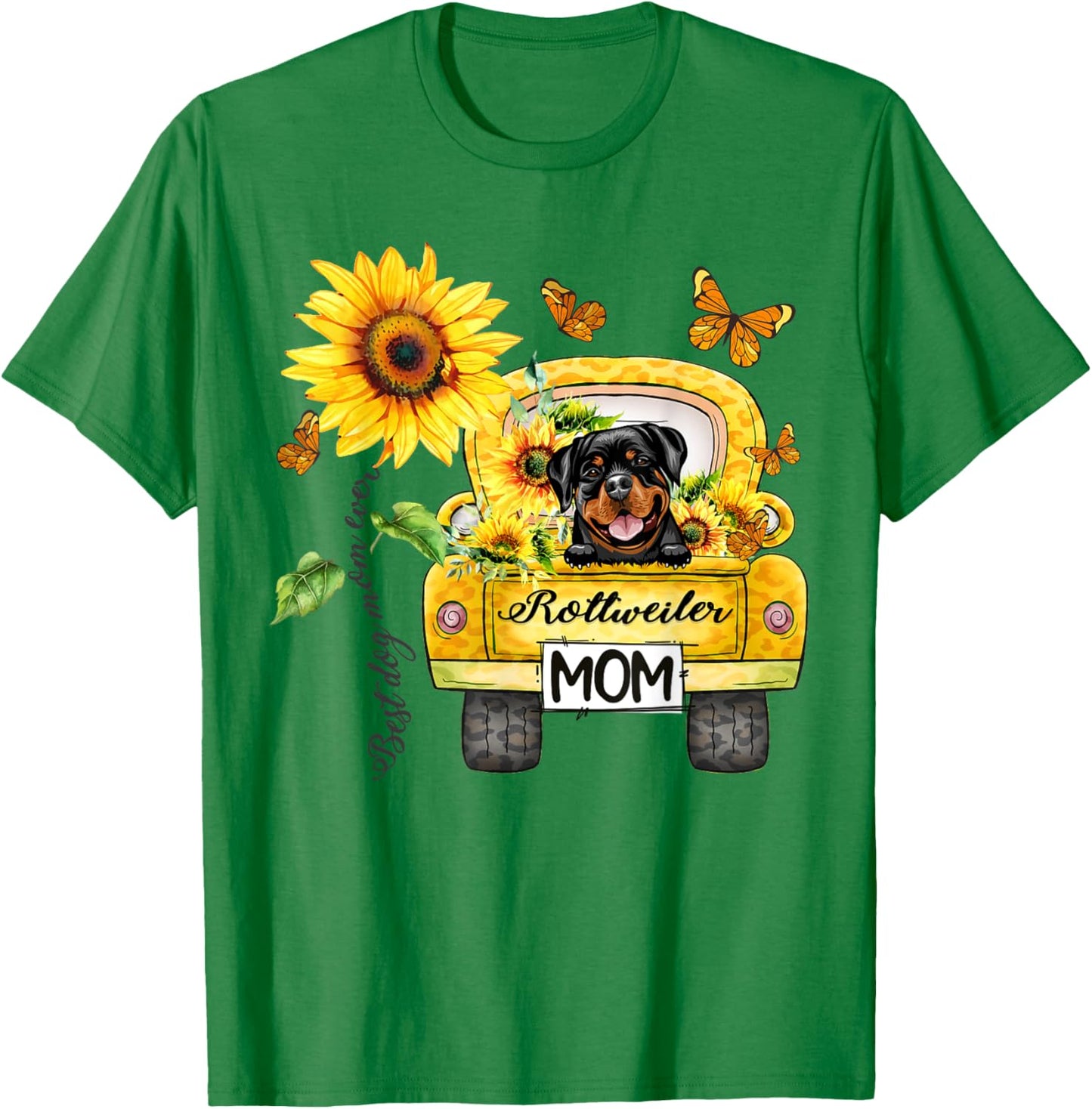 Rottweiler Mom Sunflower Best Dog Mom Ever Mother's Day Men Women Kids T-Shirt - T-Shirt | Irish Green
