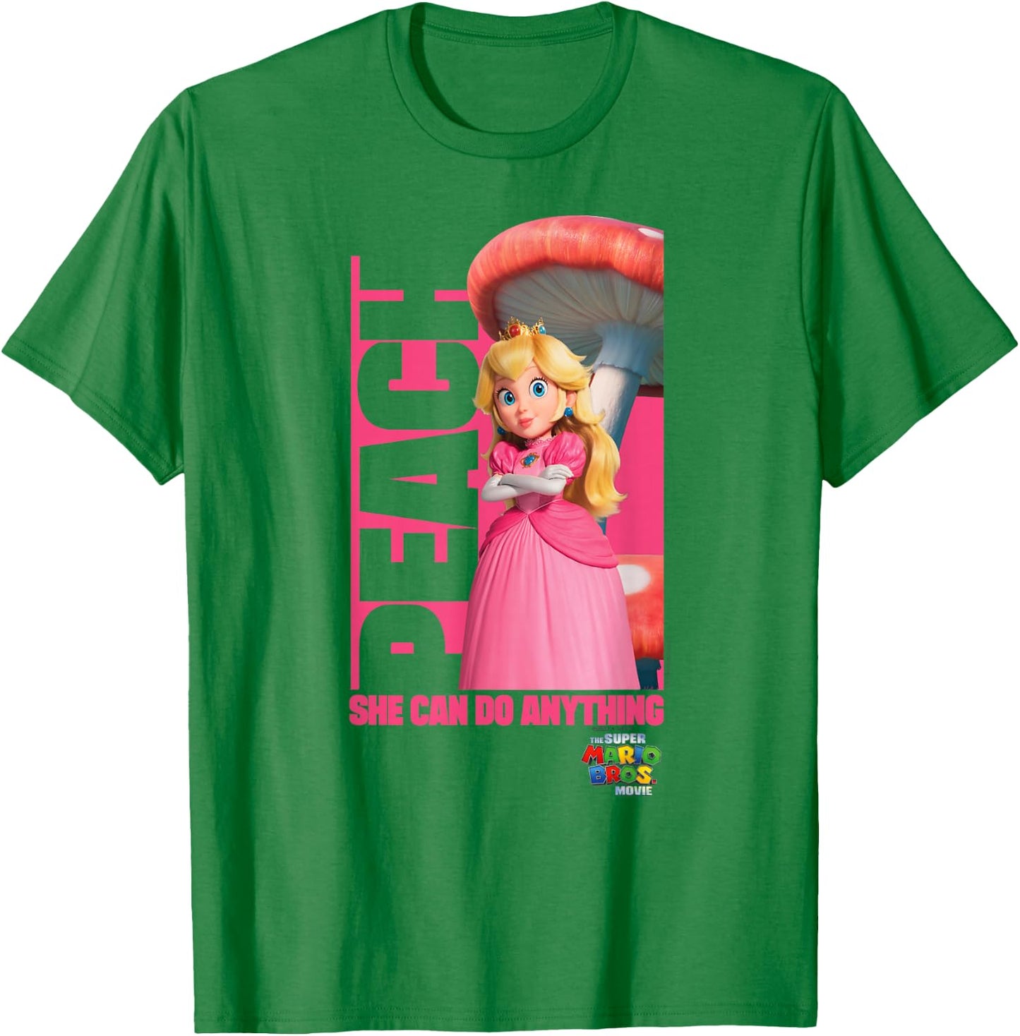 The Super Mario Bros. Movie She Can Do Anything Peach Poster , White T-Shirt - T-Shirt | Irish Green