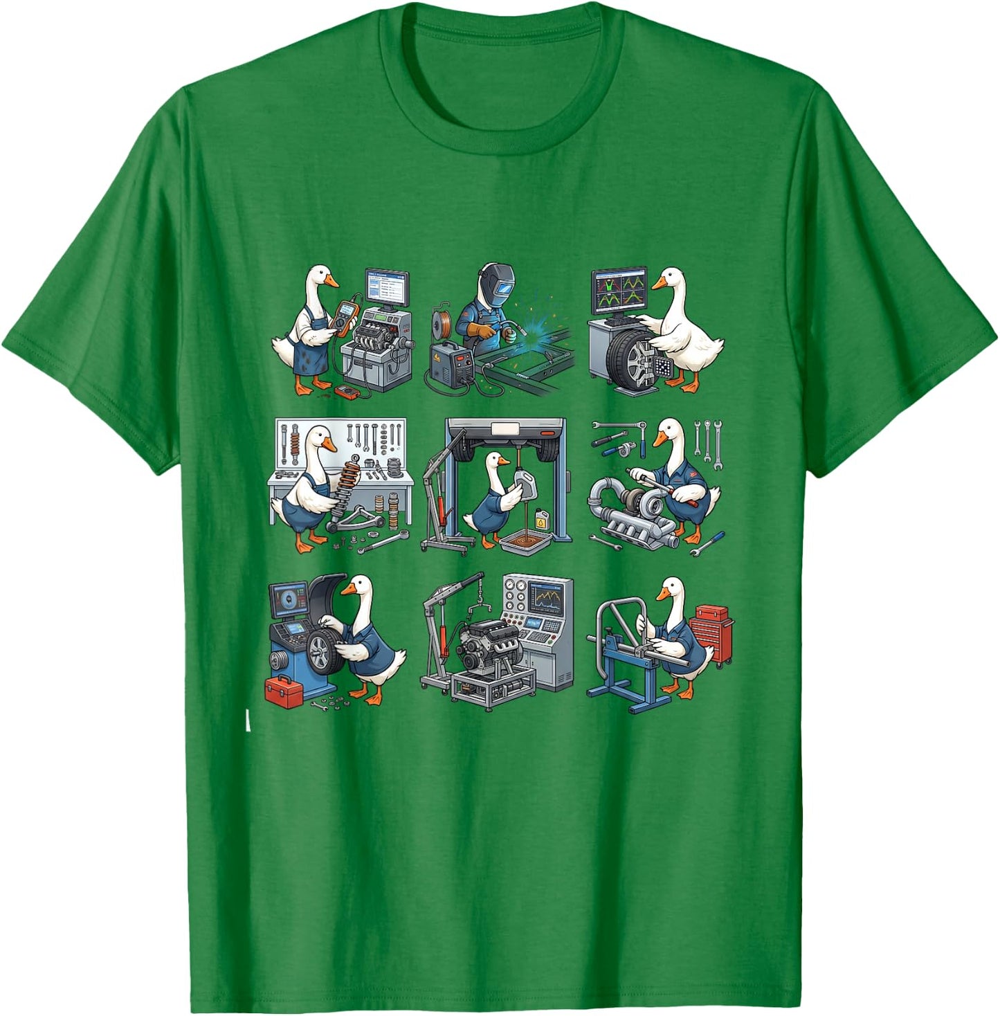 Silly Goose Mechanic Shirt Funny Car Repair Auto Technician T-Shirt - T-Shirt | Irish Green