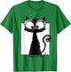 Cute black cat with glasses is a reading cat , White T-Shirt - T-Shirt | Irish Green