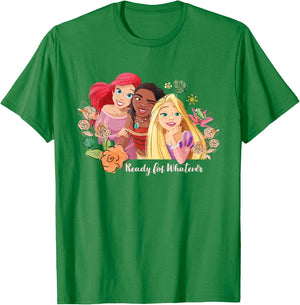 Disney Princess Ariel, Vaiana, Rapunzel Ready For Whatever , gray T-Shirt - T-Shirt | Irish Green