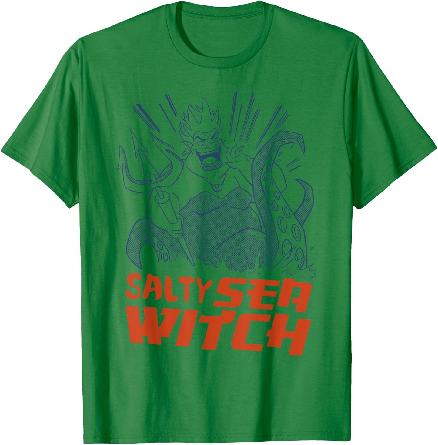 Disney The Little Mermaid Ursula Salty Witch Vintage Art T-Shirt - T-Shirt | Irish Green