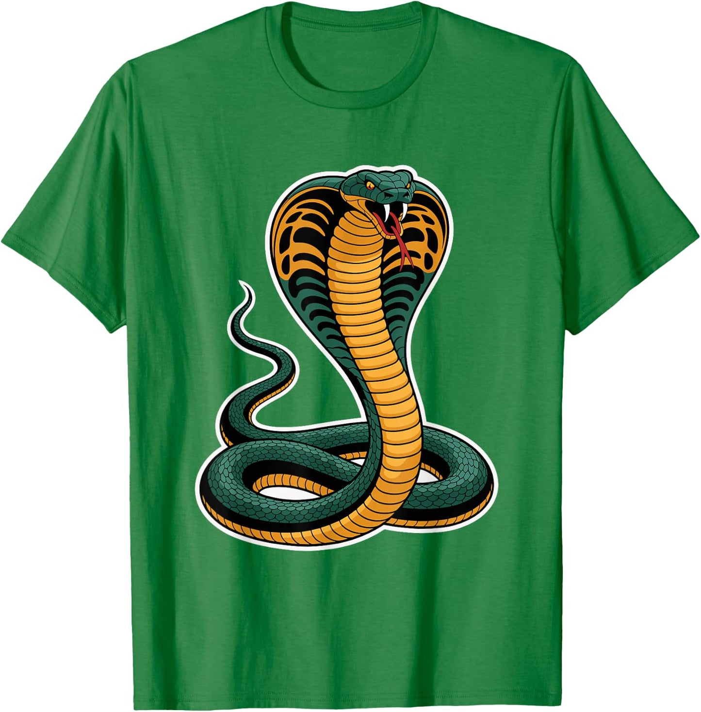 Fierce Cobra Snake Tattoo Style Red Orange Gradient T-Shirt - T-Shirt | Irish Green