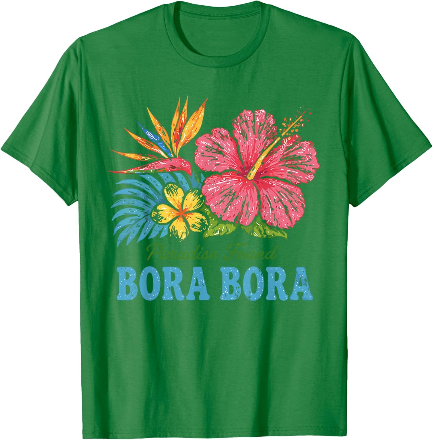 Bora Bora Retro Vintage Tropical Beach Vacation T-Shirt - T-Shirt | Irish Green