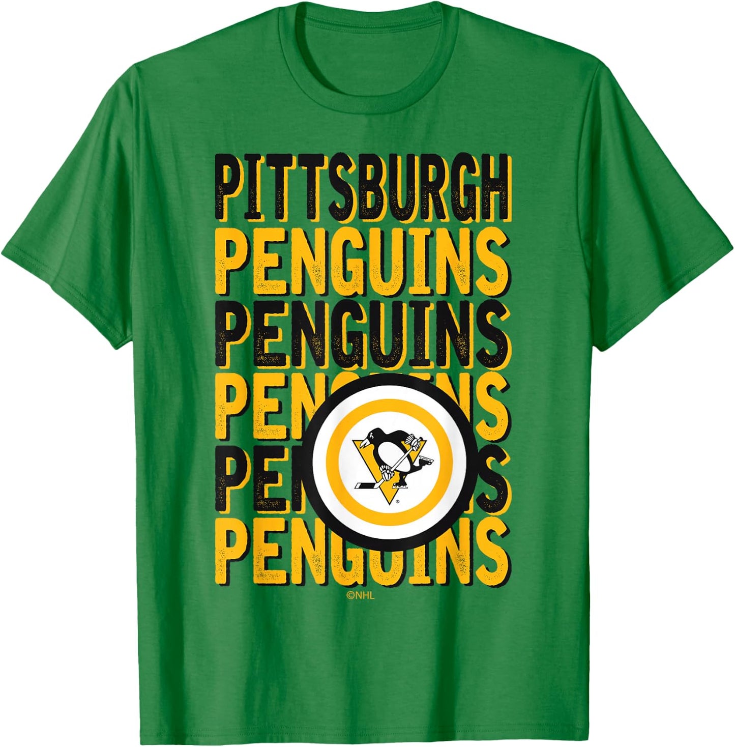 Pittsburgh Penguins Repeat Gray Officially Licensed T-Shirt - T-Shirt | Irish Green