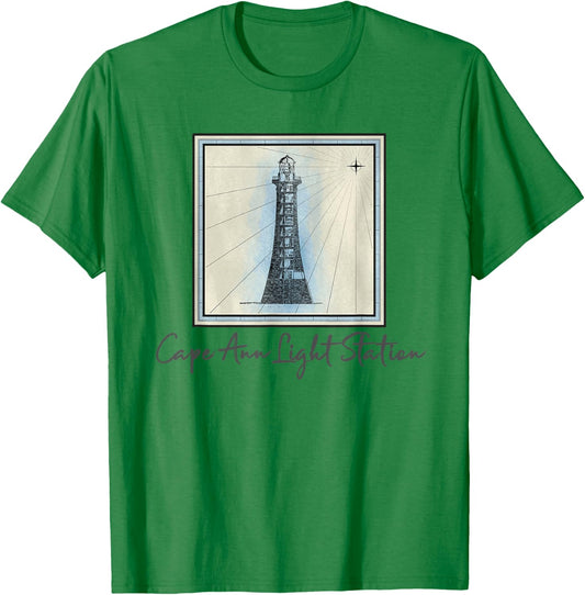 Cape Ann Light Station Lighthouse Rockport Massachhusetts T-Shirt - T-Shirt | Irish Green