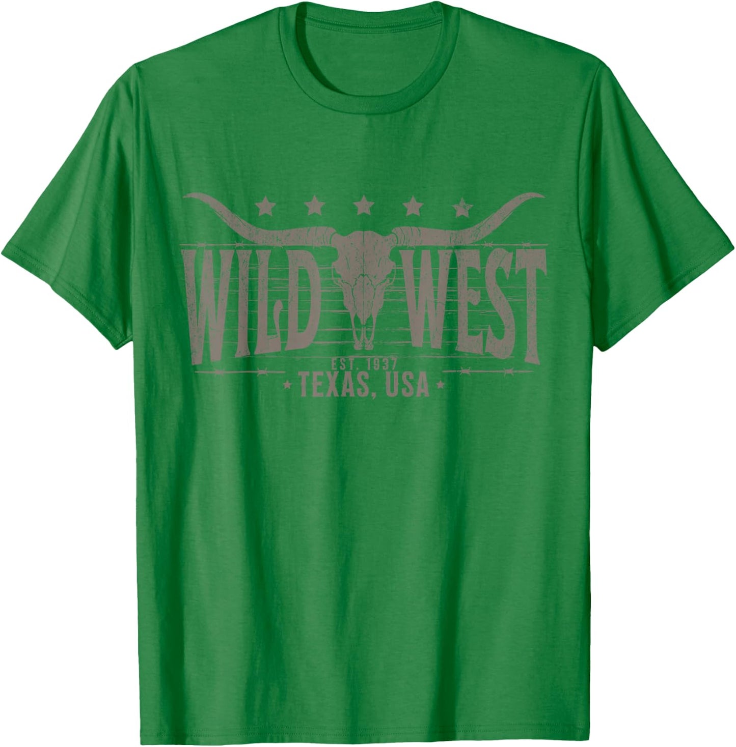 Cow Bull Skull Skull Western Country Music Trip T-Shirt - T-Shirt | Irish Green