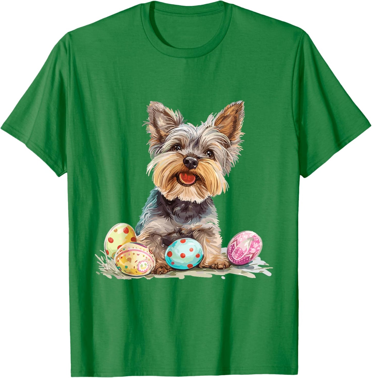 Yorkie Yorkshire Terrier Dog Breed Happy Easter Men Women T-Shirt - T-Shirt | Irish Green