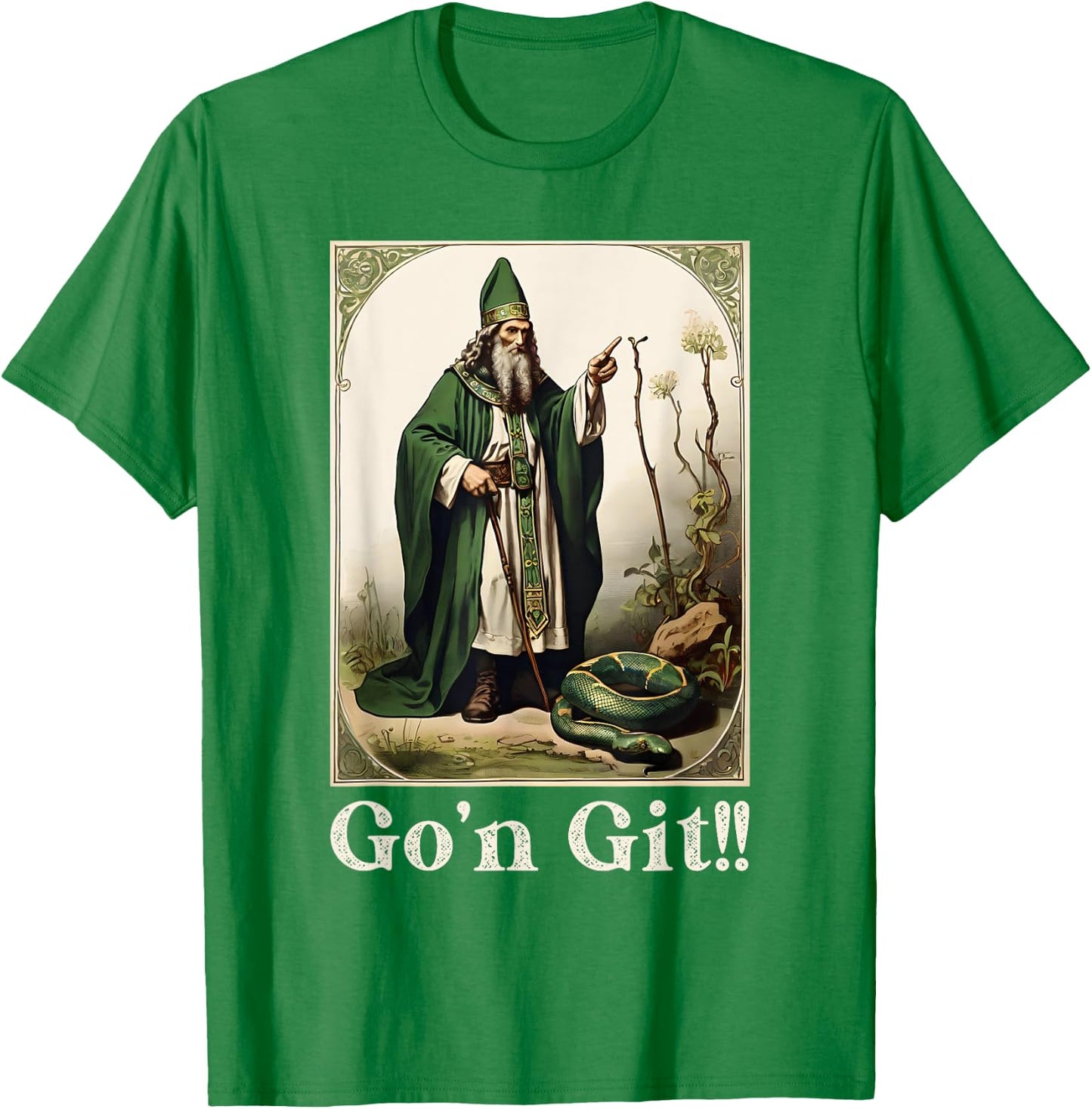 Go’n Git Saint Patrick Day Snake Funny T-Shirt - T-Shirt | Irish Green