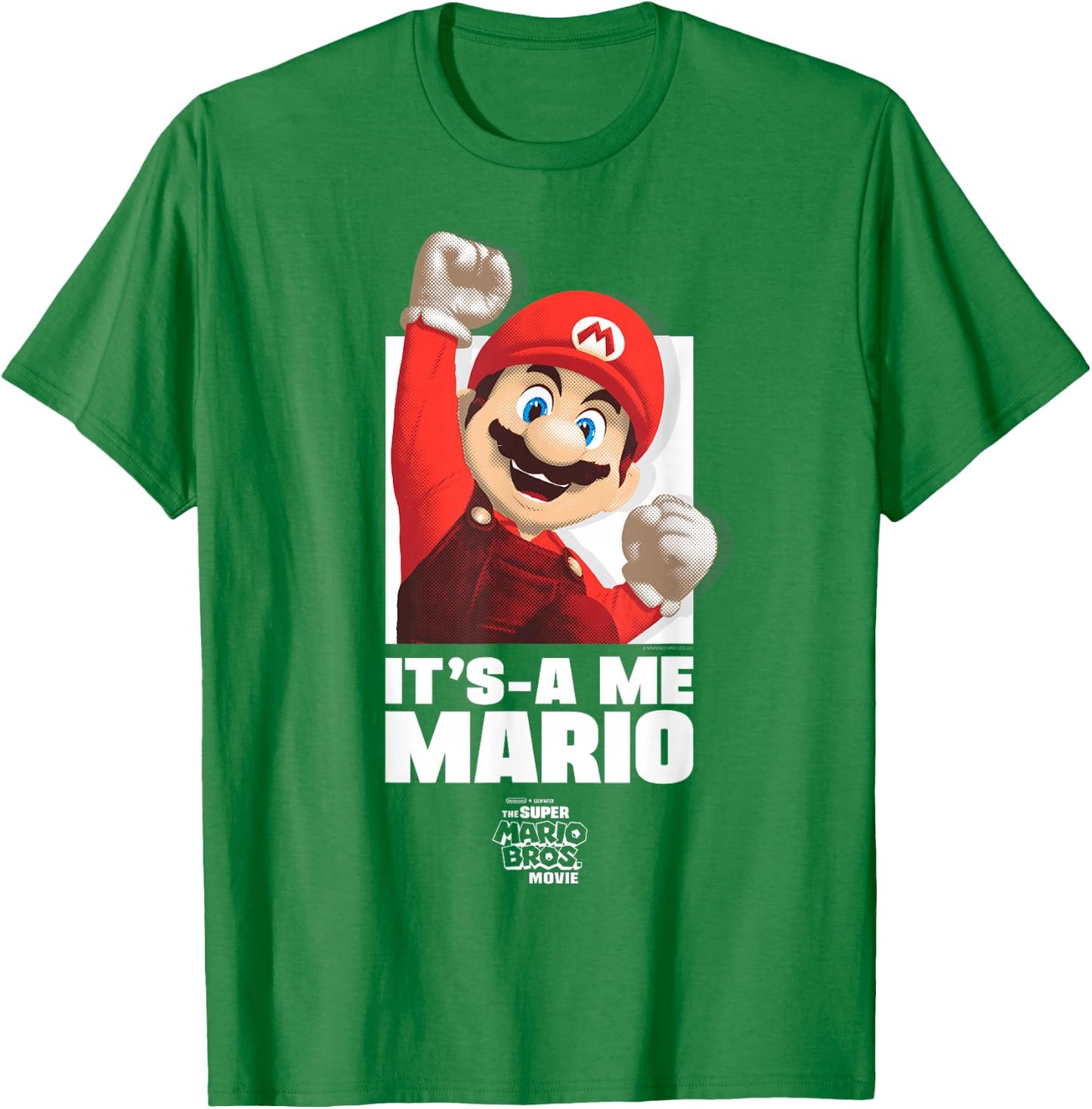 The Super Mario Bros. Movie It's-a Me Mario Portrait , blue T-Shirt - T-Shirt | Irish Green