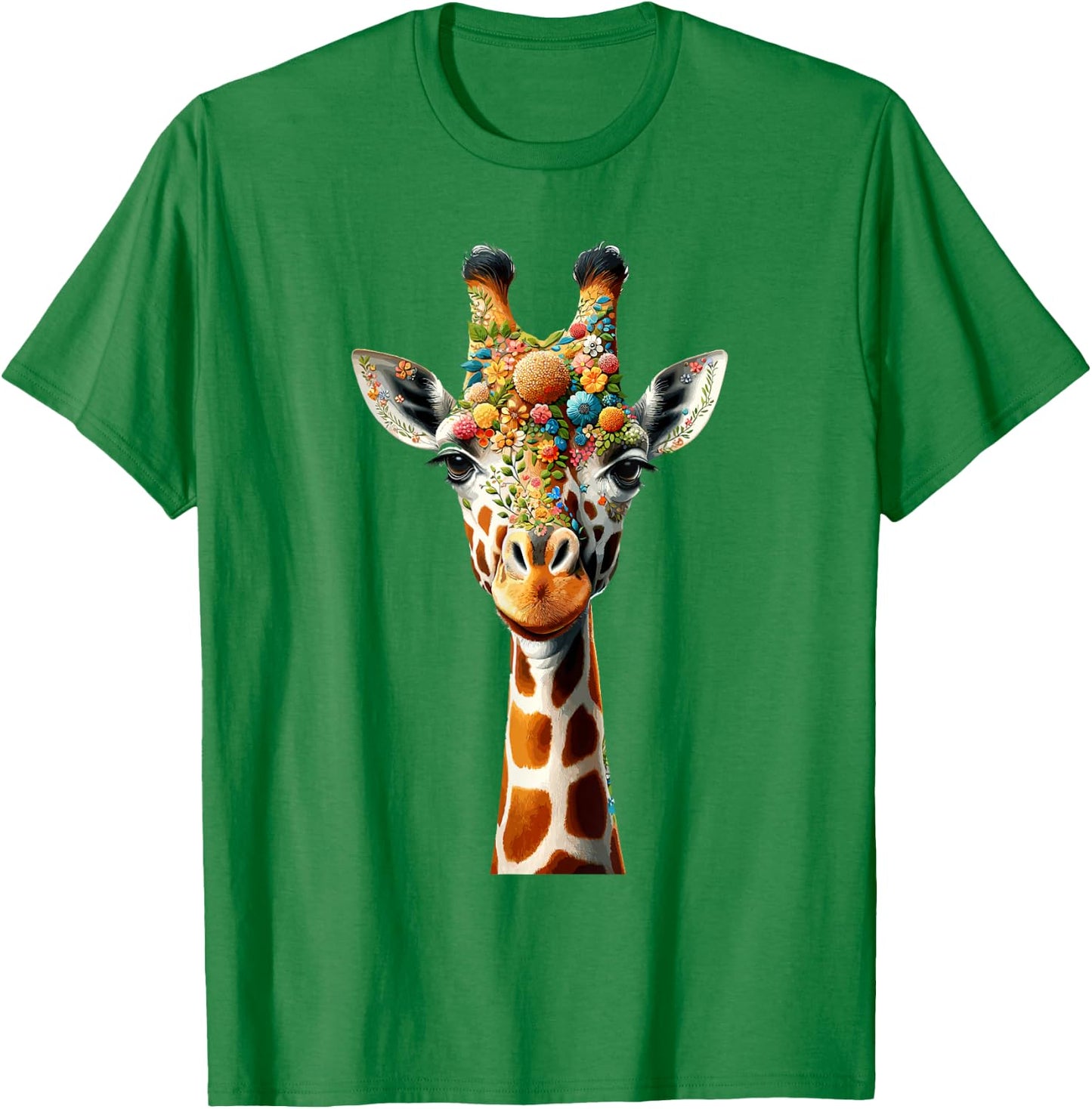 Floral Aesthetic Giraffe Lover Shirt Giraffe T-Shirt - T-Shirt | Irish Green