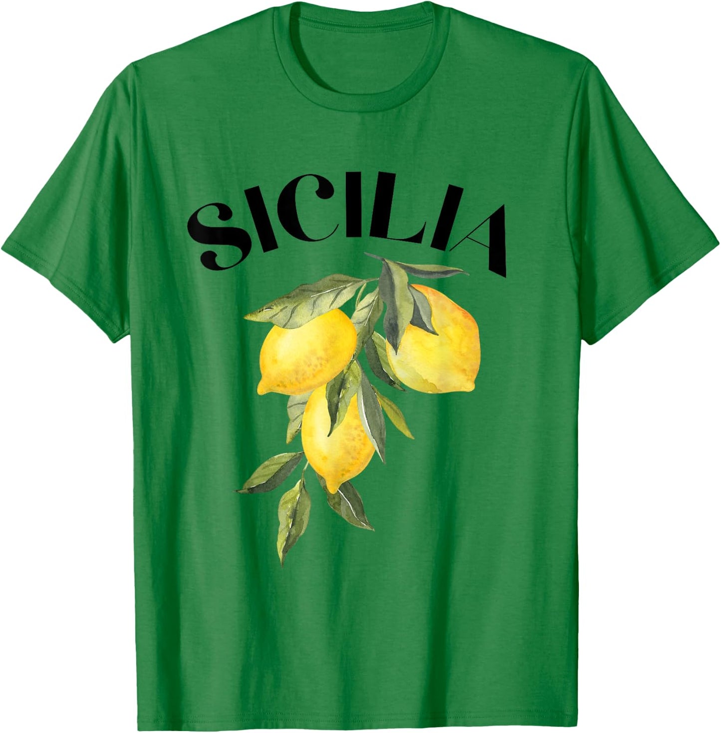Sicily Lemon Art Italian Fruit Lover Italy Sicilia Vintage T-Shirt - T-Shirt | Irish Green
