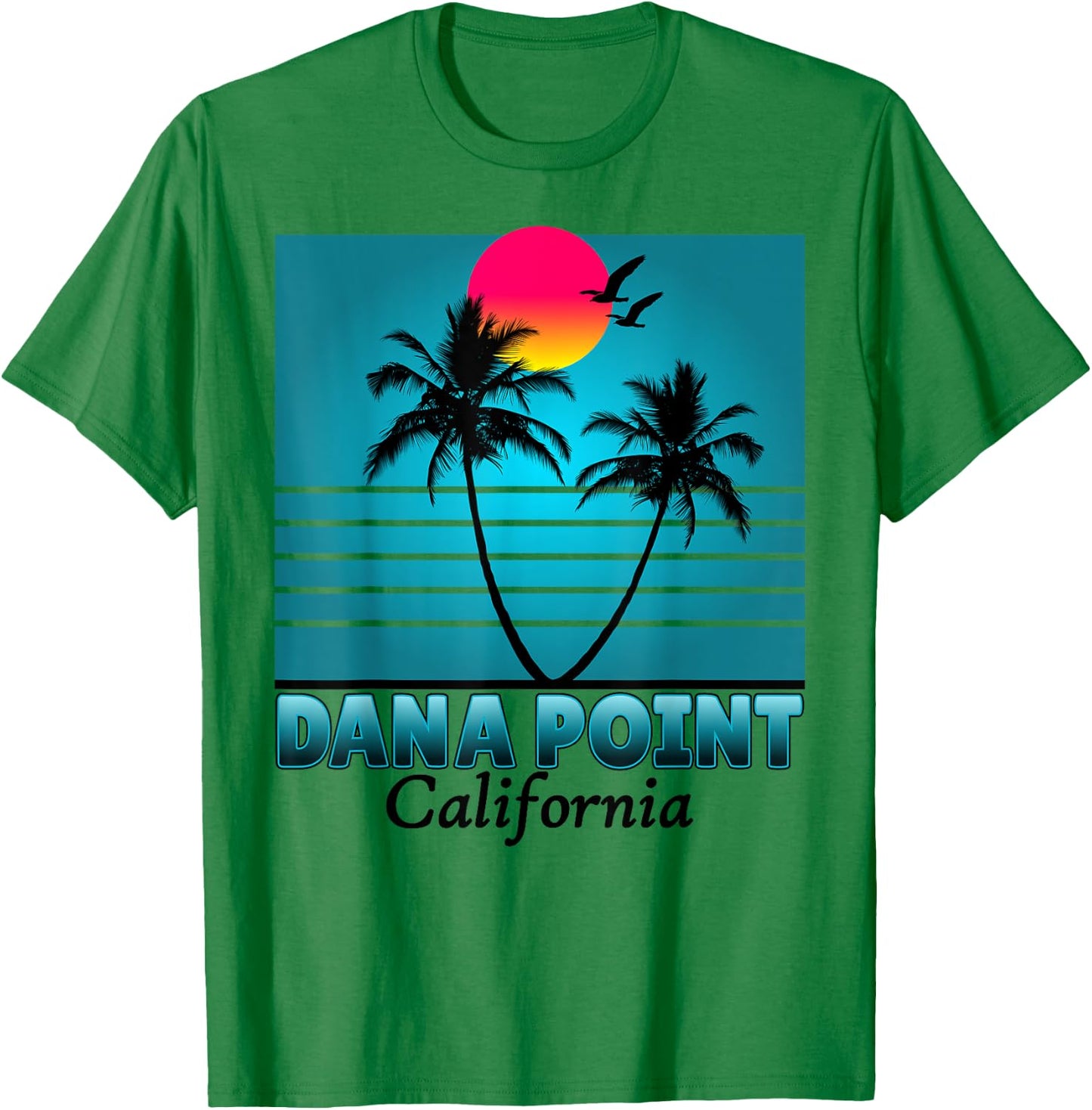 Dana Point California CA Summer seagulls Souvenirs T-Shirt - T-Shirt | Irish Green