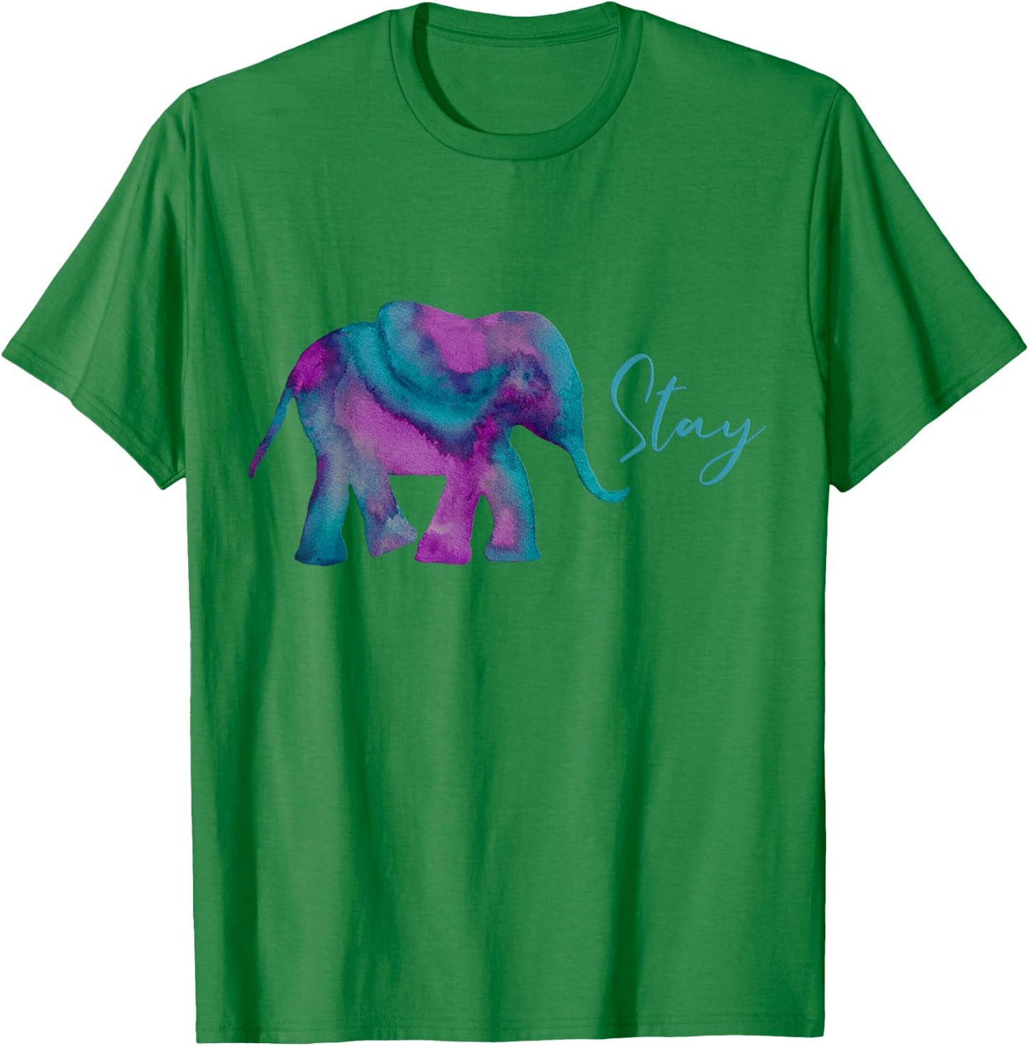 Stay Suicide Prevention Teal Purple Elephant Mental Health T-Shirt - T-Shirt | Irish Green