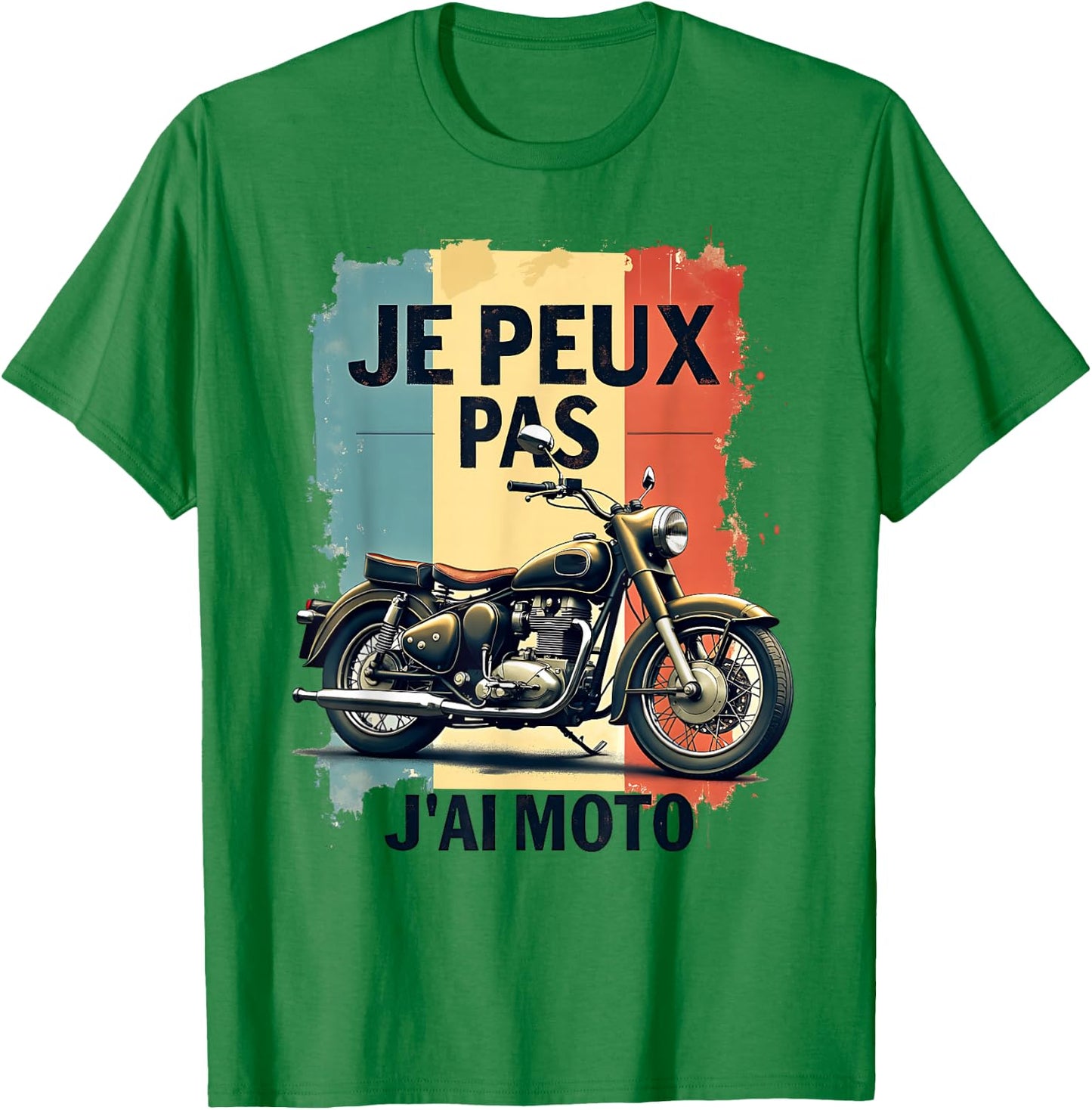Je Peux Pas J'ai Moto Funny Gift Motorcycle Biker , white, S T-Shirt - T-Shirt | Irish Green