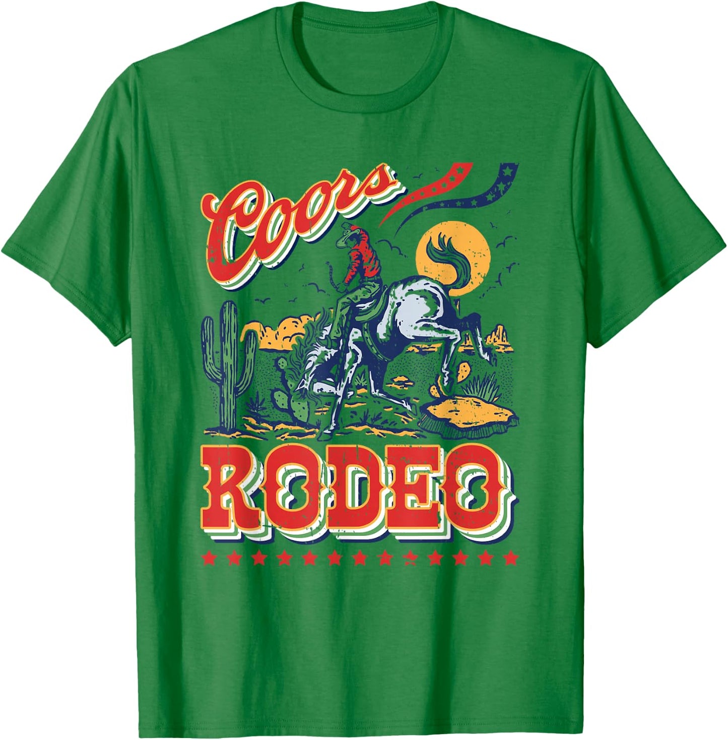 Vintage Rindsleder Reiten Coors Cowboys Western Country Rodeo T-Shirt - T-Shirt | Irish Green