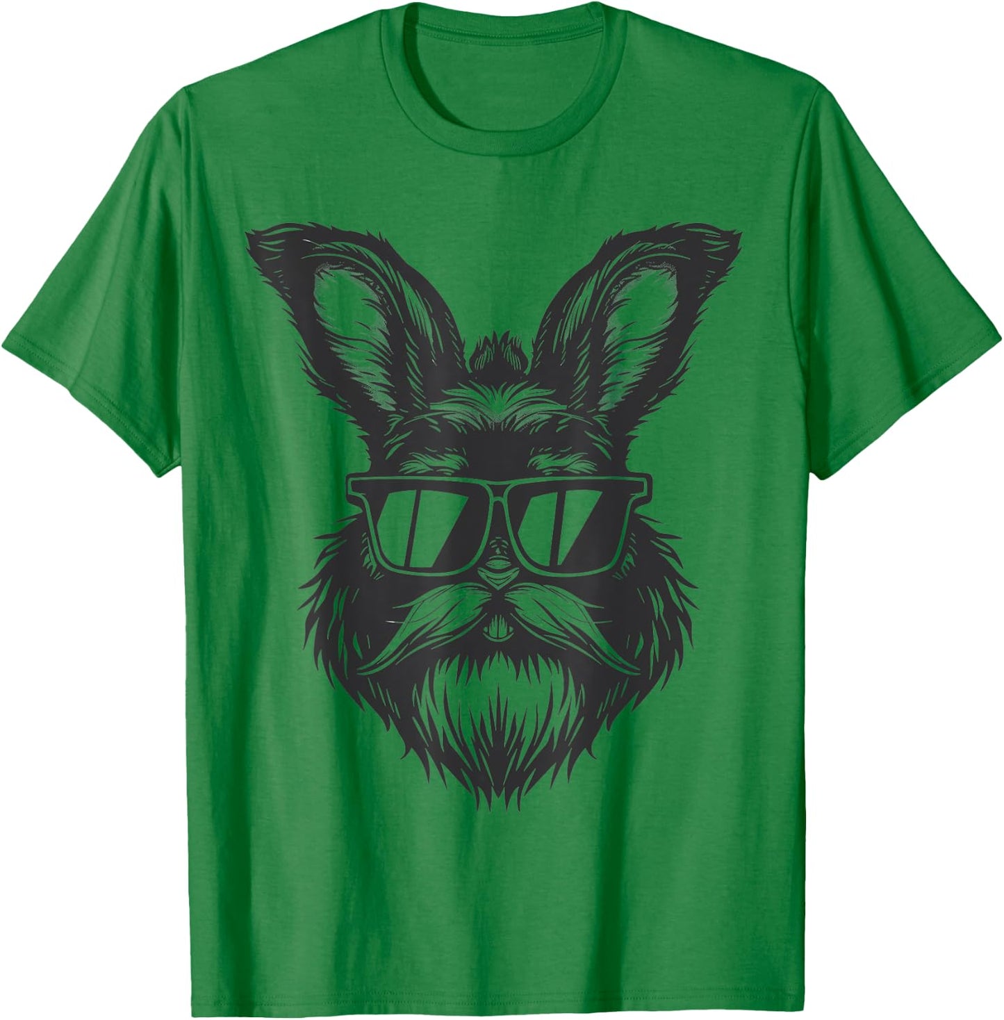 Beard Bunny Face With Sunglasses Easter Day 2024 Men Boy Kid T-Shirt - T-Shirt | Irish Green