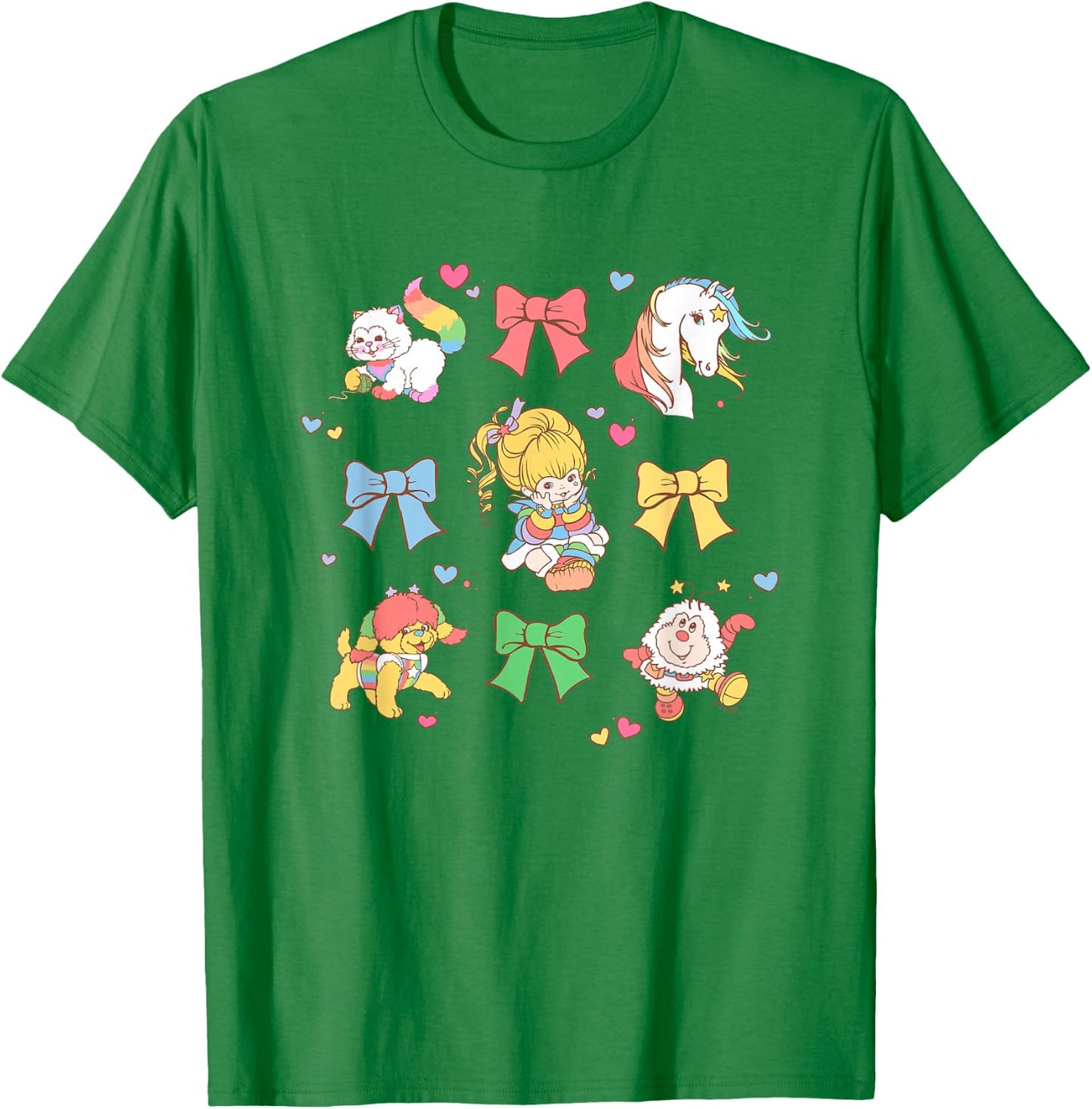 Rainbow Brite Unicorn Bows & Sprites Jumble T-Shirt - T-Shirt | Irish Green