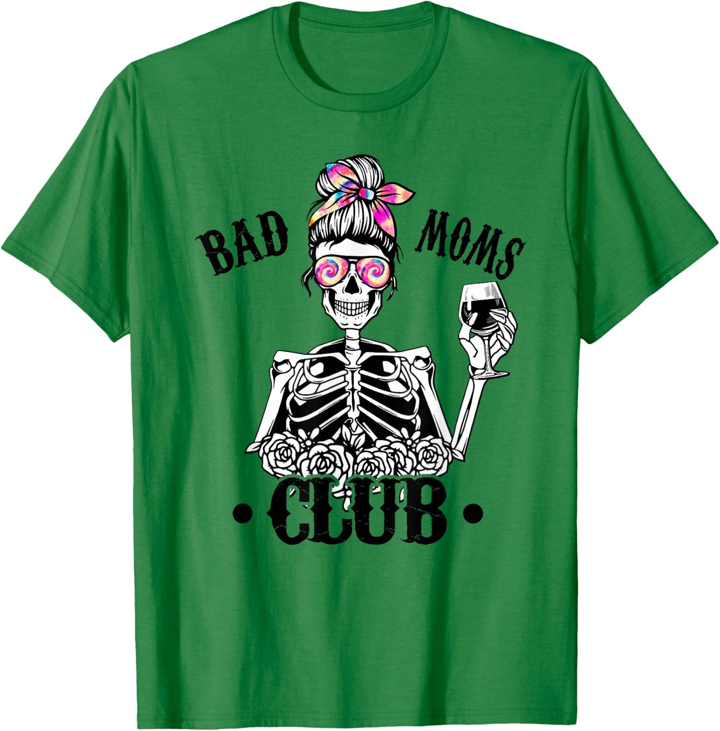 Lustiges Muttertagsgeschenk "Bad Moms" Club Mom Life Tie Dye Skull T-Shirt - T-Shirt | Irish Green