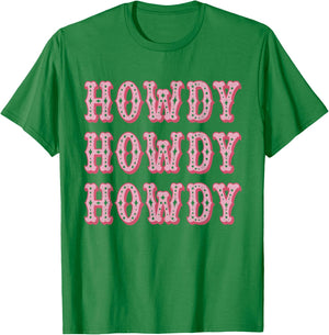 Vintage White Howdy Rodeo Western Country Southern Cowgirl T-Shirt - T-Shirt | Irish Green