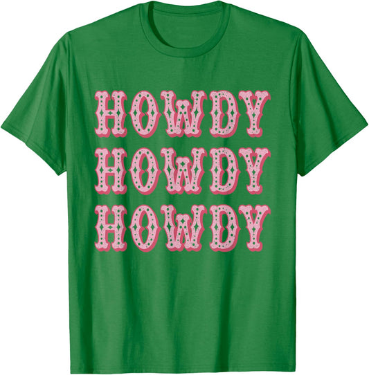 Vintage White Howdy Rodeo Western Country Southern Cowgirl T-Shirt - T-Shirt | Irish Green
