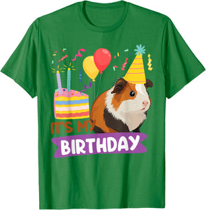 Guinea Pig Birthday It's My Birthday T-Shirt - T-Shirt | Irish Green